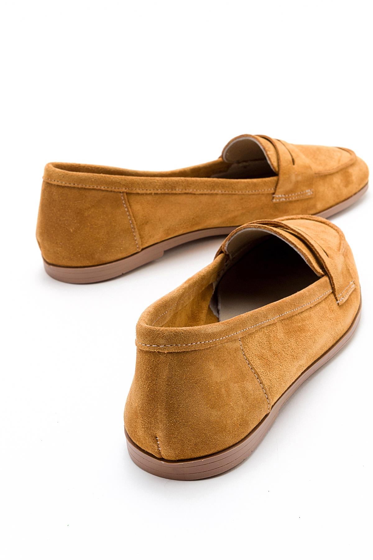 Tory - Mustard Suede Genuine Leather Loafer Shoe (Women) - Image 3