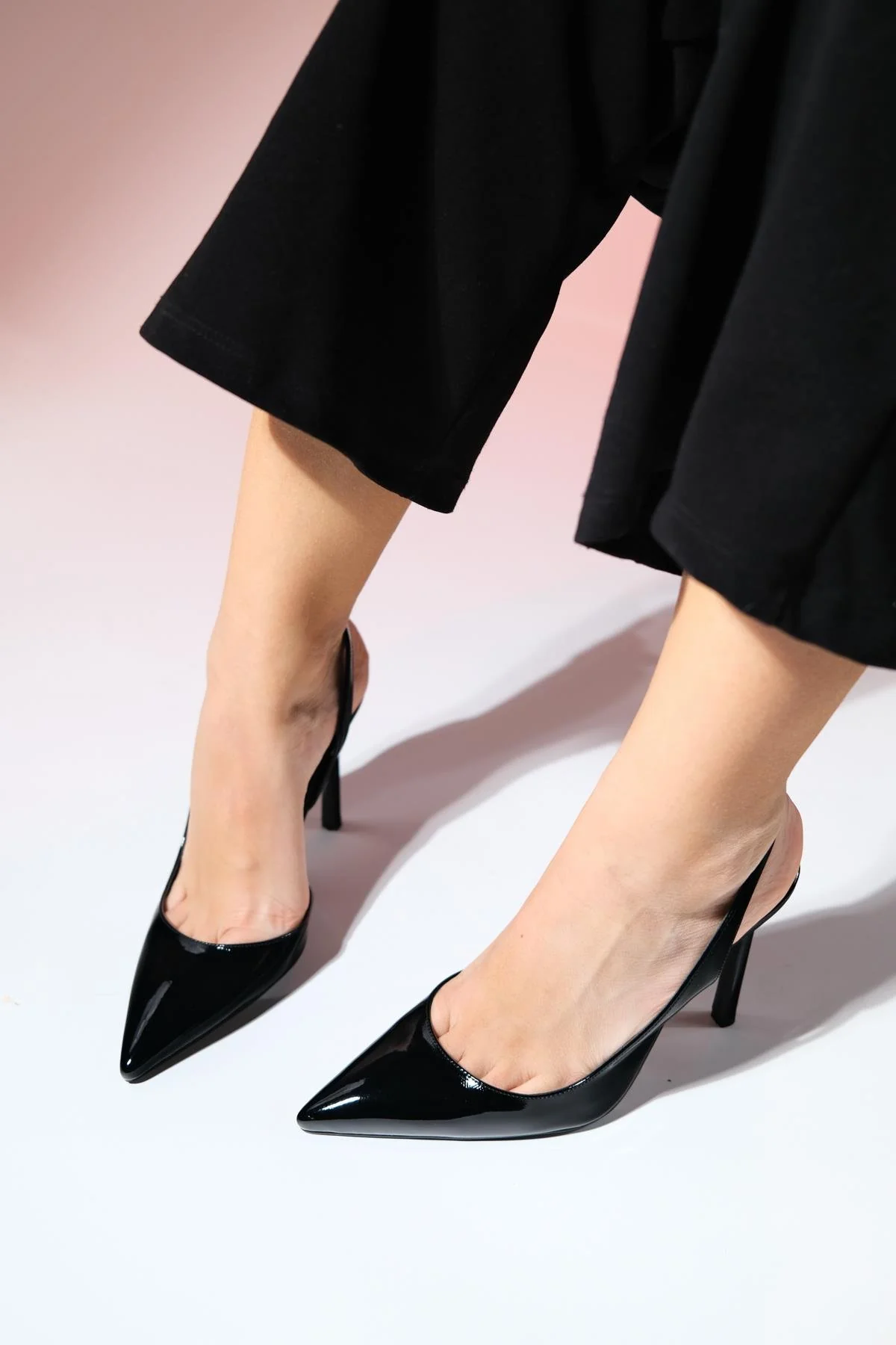 Twine - Black Patent Heeled Shoe (Women) - Image 8