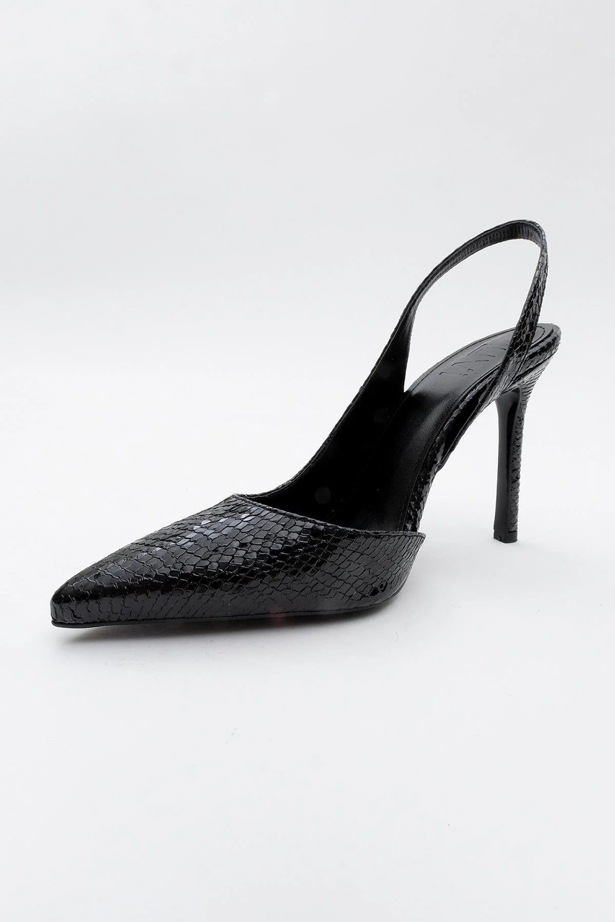 Twine - Black Patterned Heeled Shoe (Women) - Image 3