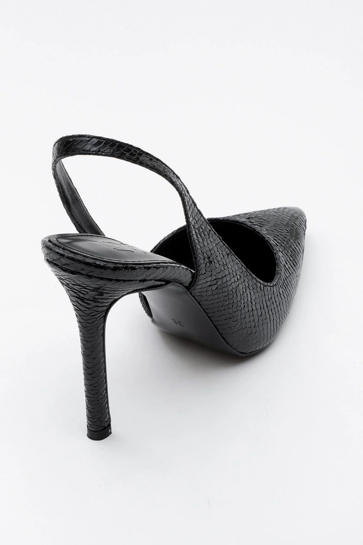 Twine - Black Patterned Heeled Shoe (Women) - Image 4