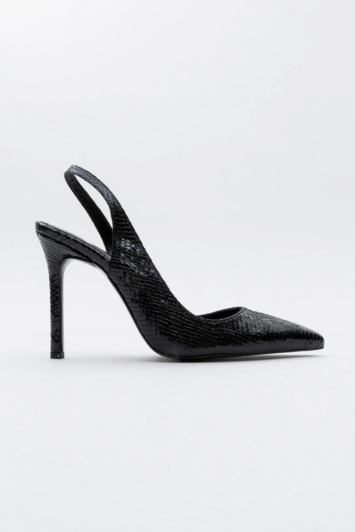 Twine - Black Patterned Heeled Shoe (Women) - Image 5