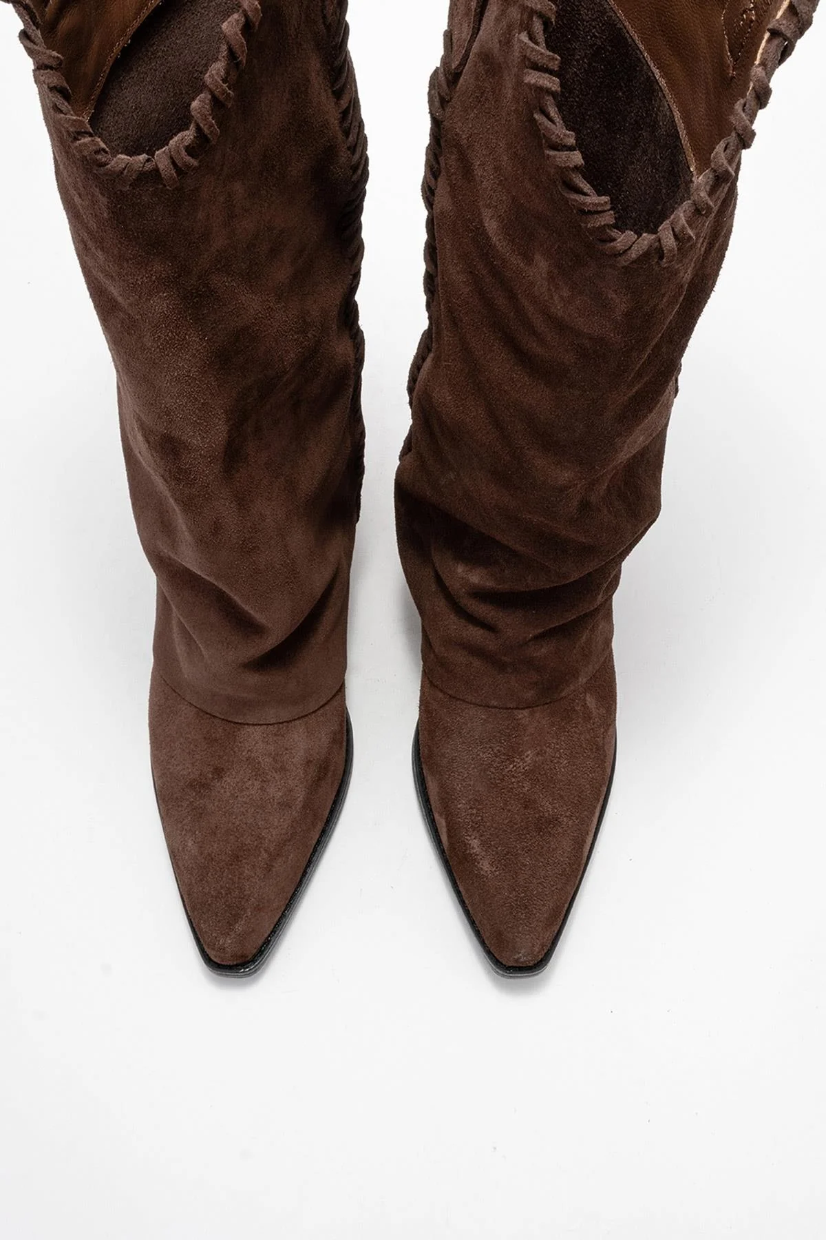 Tyler - Cognac Suede Genuine Leather Western Boot (Women) - Image 2
