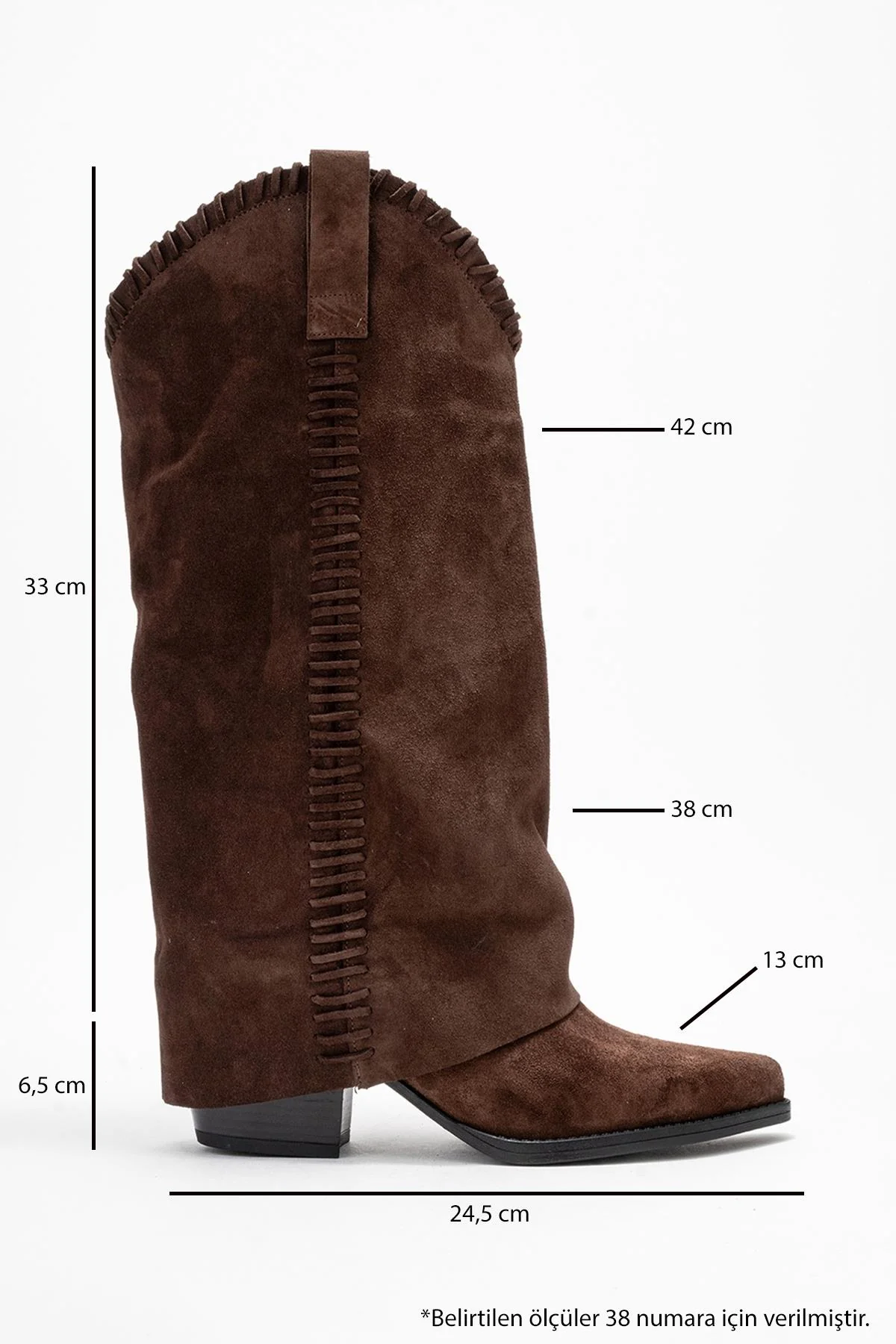 Tyler - Cognac Suede Genuine Leather Western Boot (Women) - Image 6
