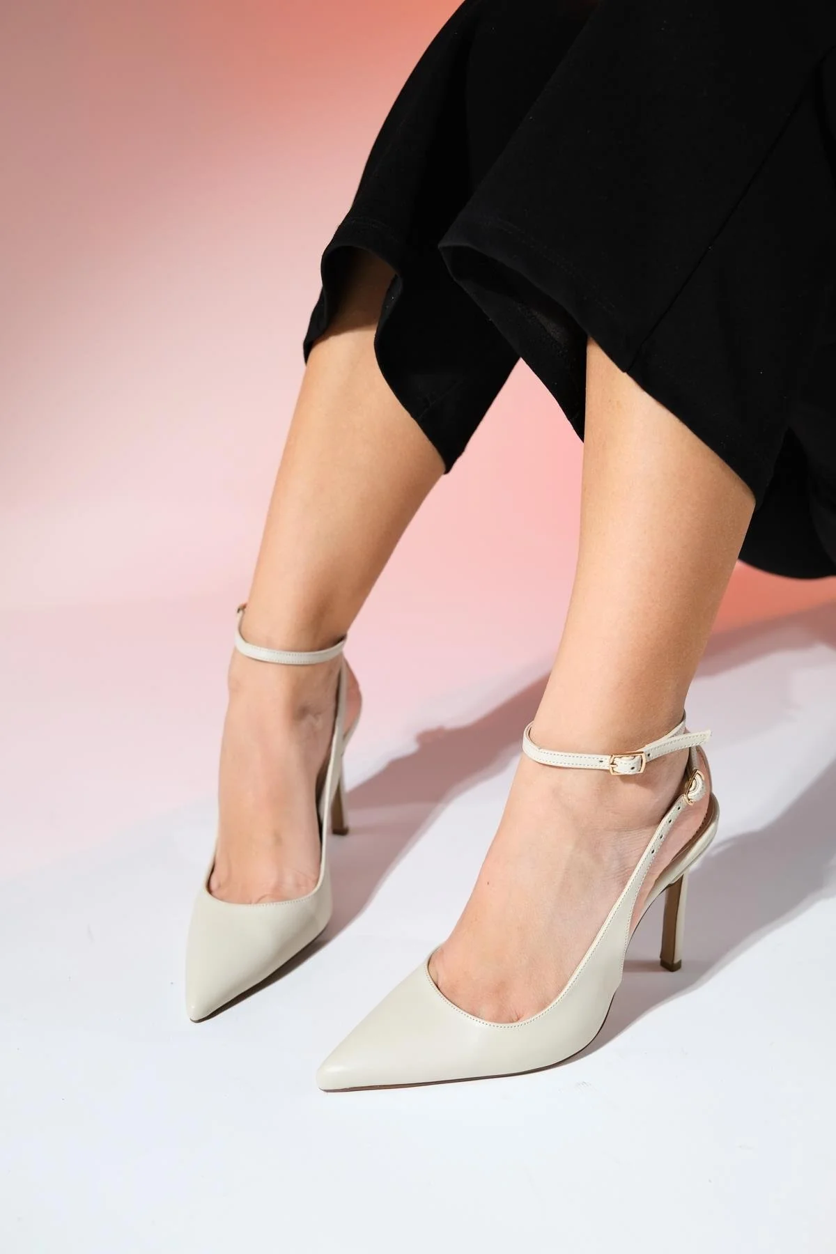 Ubuntu - Ecru Pointed Toe High Heel Pump (Women) - Image 2
