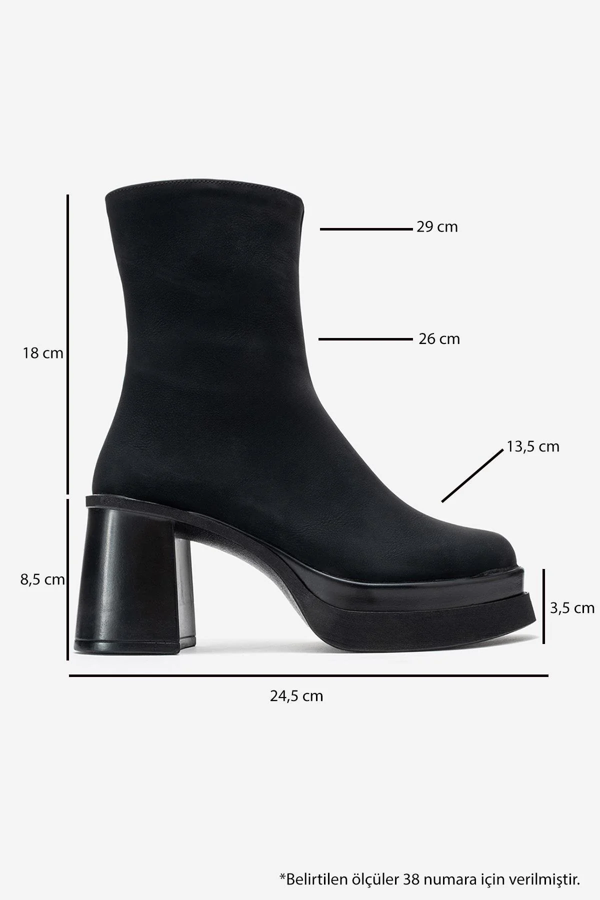 Valen - Black Platform Heel Boot (Women) - Image 6