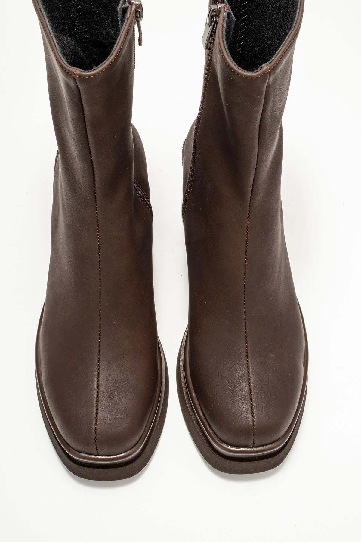 Valen - Brown Nubuck Platform Heel Boot (Women) - Image 2