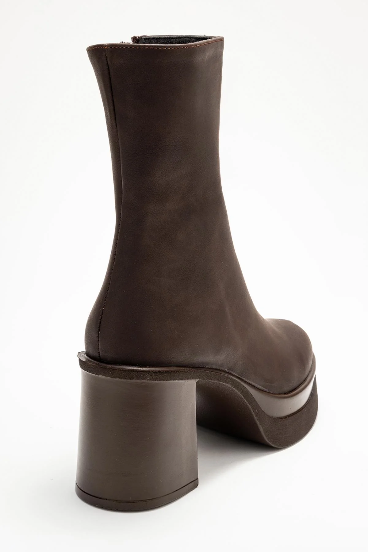 Valen - Brown Nubuck Platform Heel Boot (Women) - Image 5