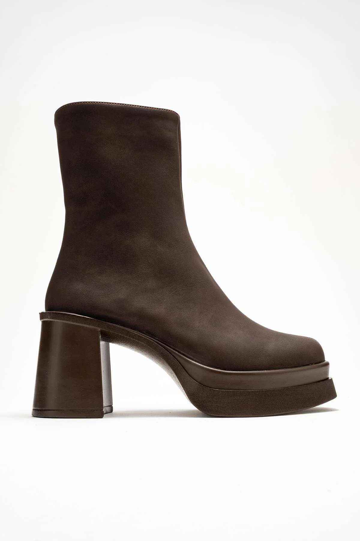 Valen - Brown Nubuck Platform Heel Boot (Women) - Image 6