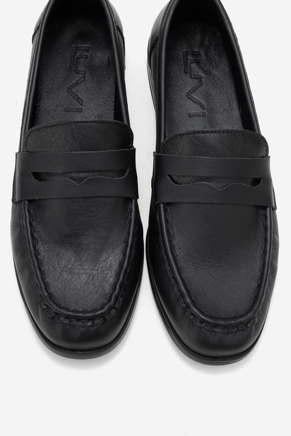 Valia - Black Genuine Leather Loafer (Women) - Image 2