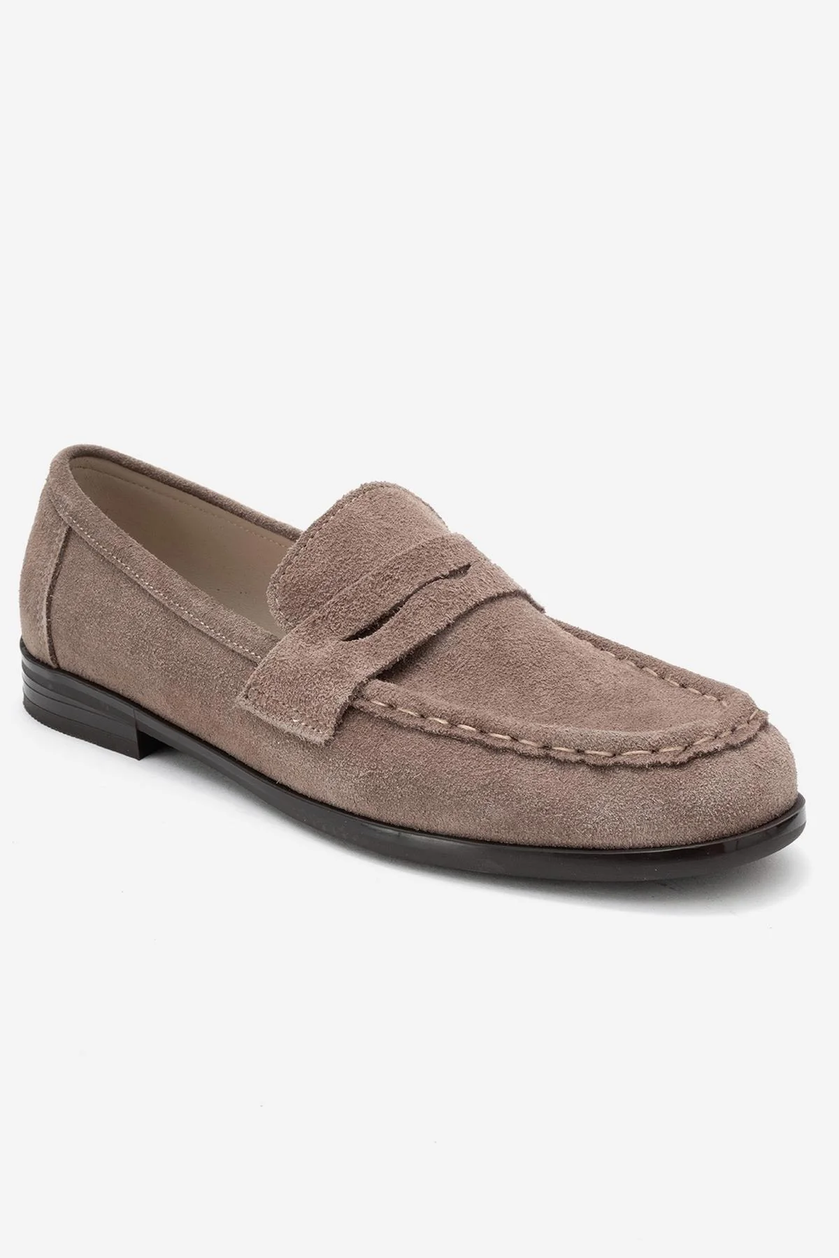 Valia - Taupe Suede Genuine Leather Loafer (Women) - Image 3
