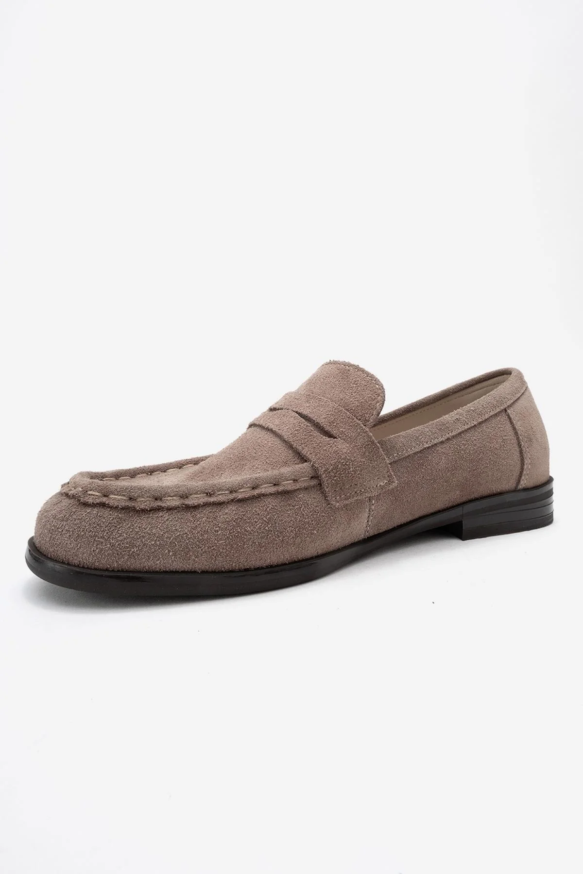 Valia - Taupe Suede Genuine Leather Loafer (Women) - Image 4
