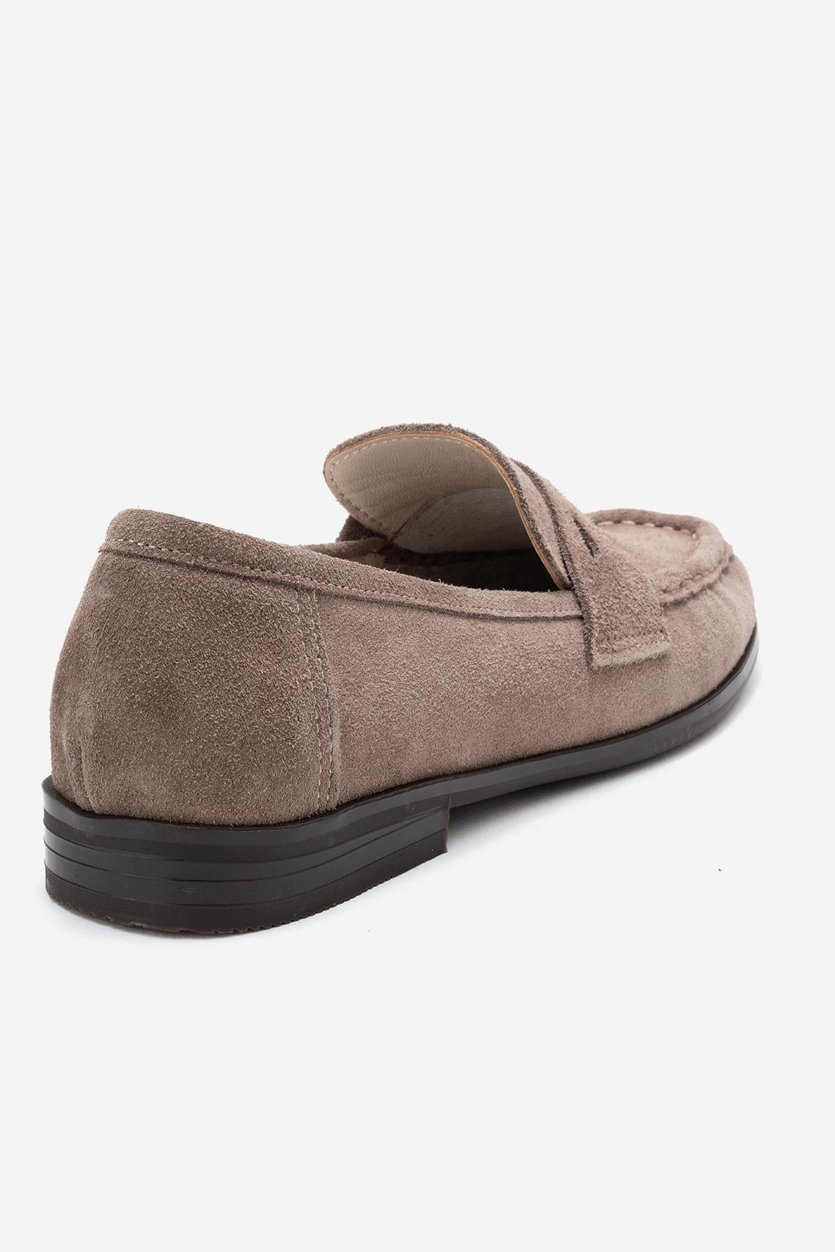 Valia - Taupe Suede Genuine Leather Loafer (Women) - Image 5