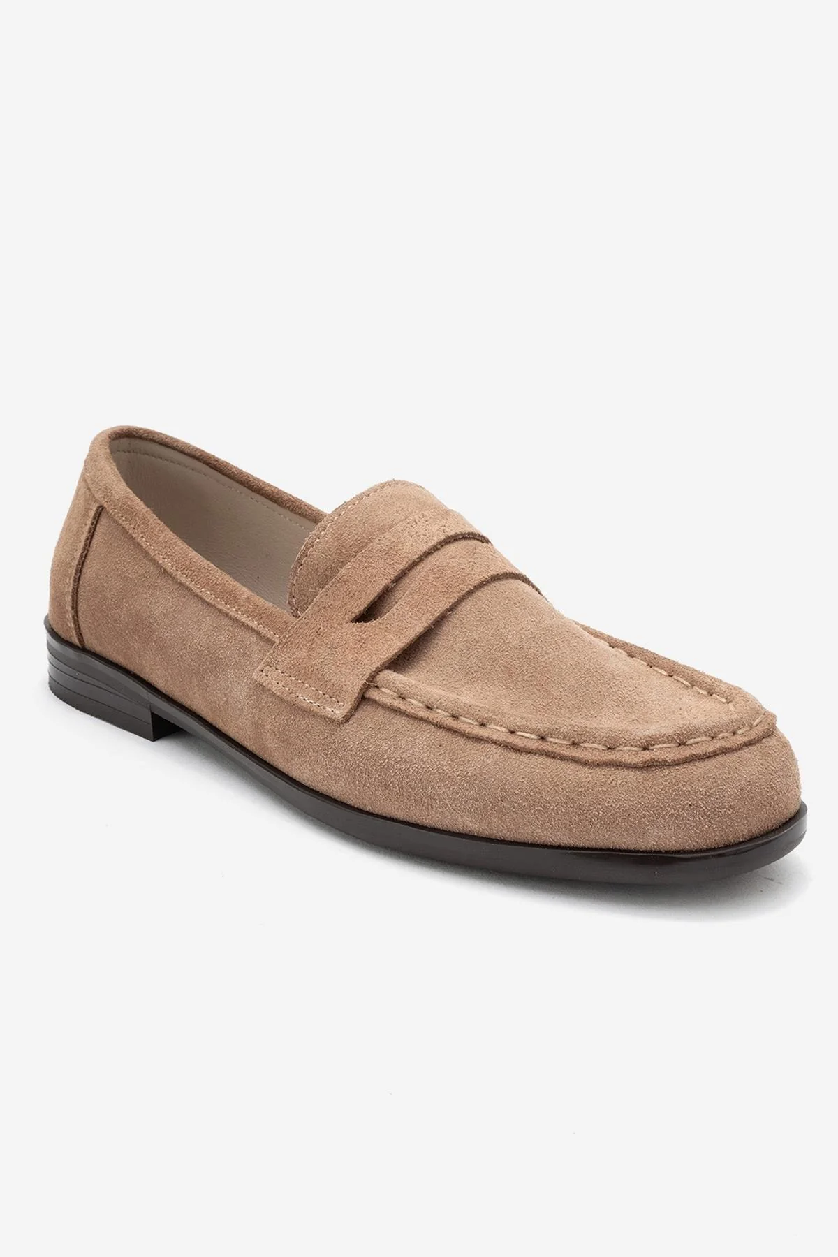 Valia - Taupe Suede Genuine Leather Loafer (Women) - Image 3
