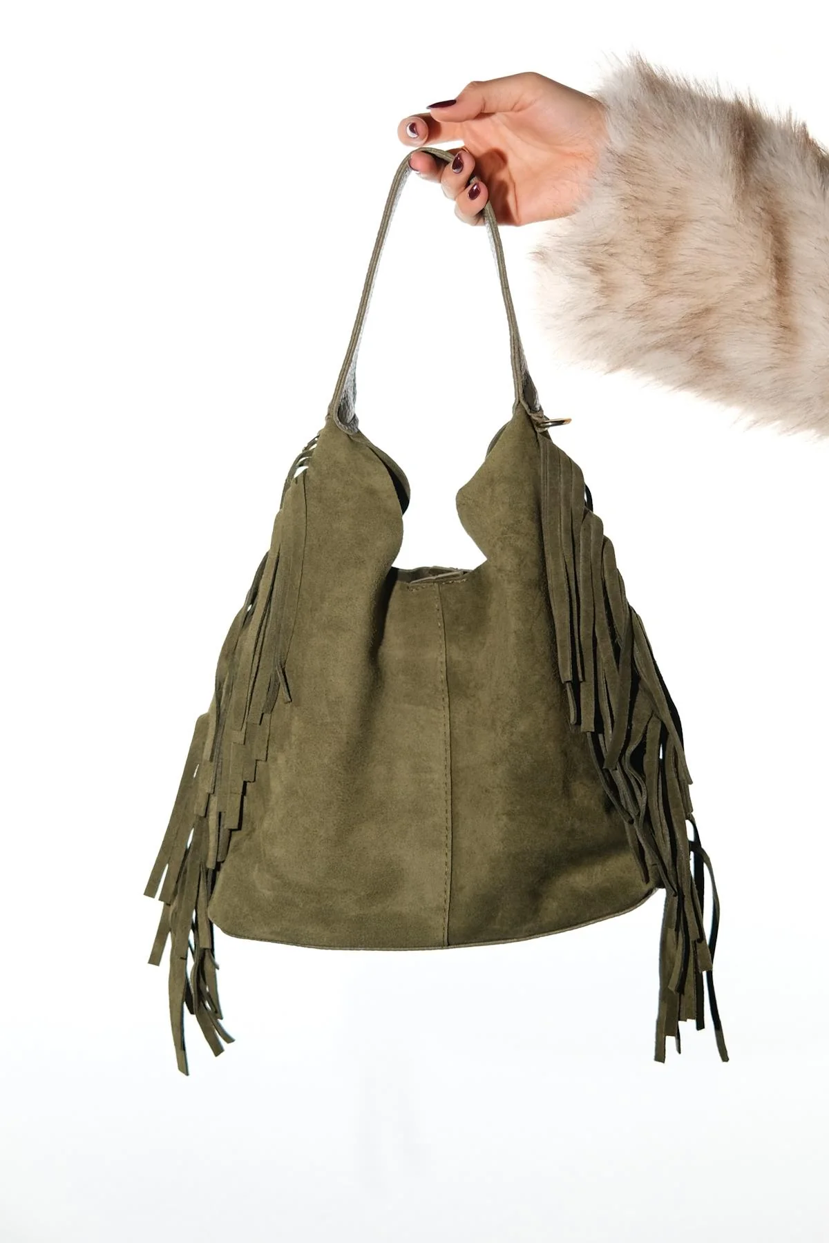 Vals - Green Genuine Leather Shoulder Bag (Women)