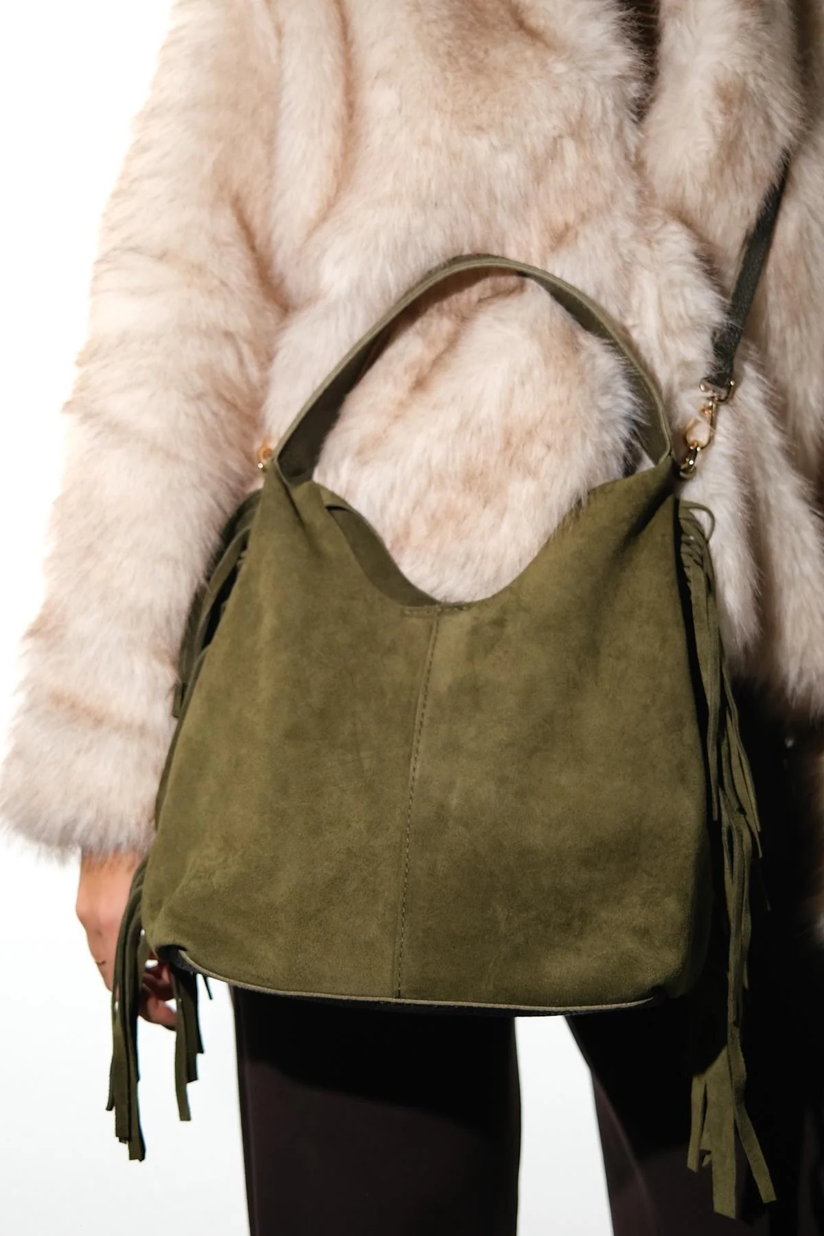 Vals - Green Genuine Leather Shoulder Bag (Women) - Image 2