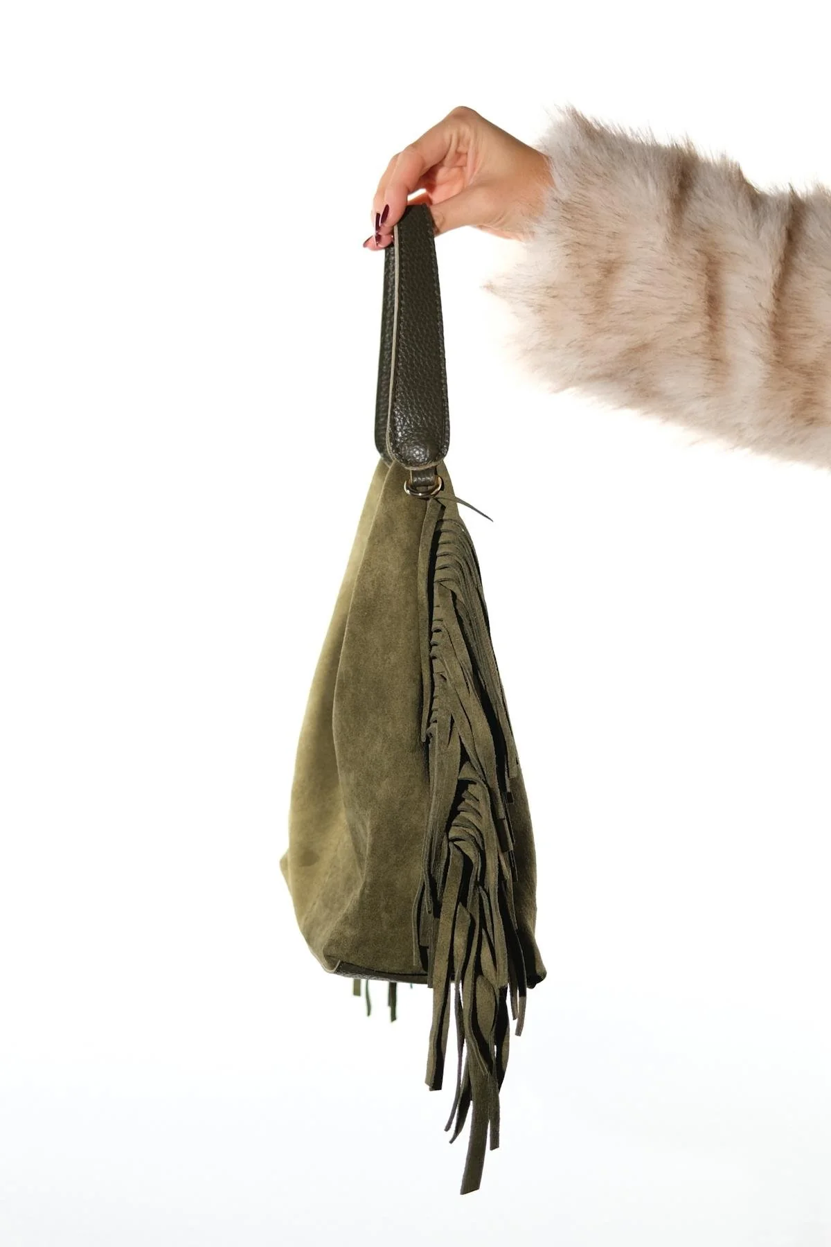Vals - Green Genuine Leather Shoulder Bag (Women) - Image 3