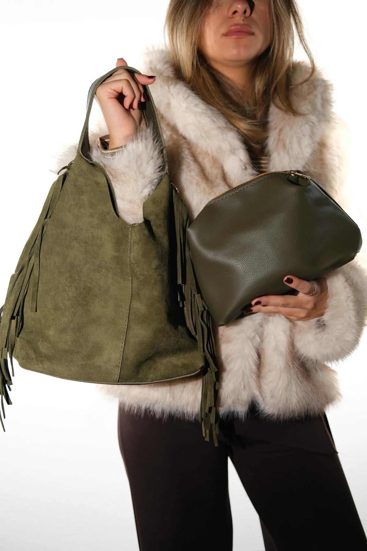 Vals - Green Genuine Leather Shoulder Bag (Women) - Image 4
