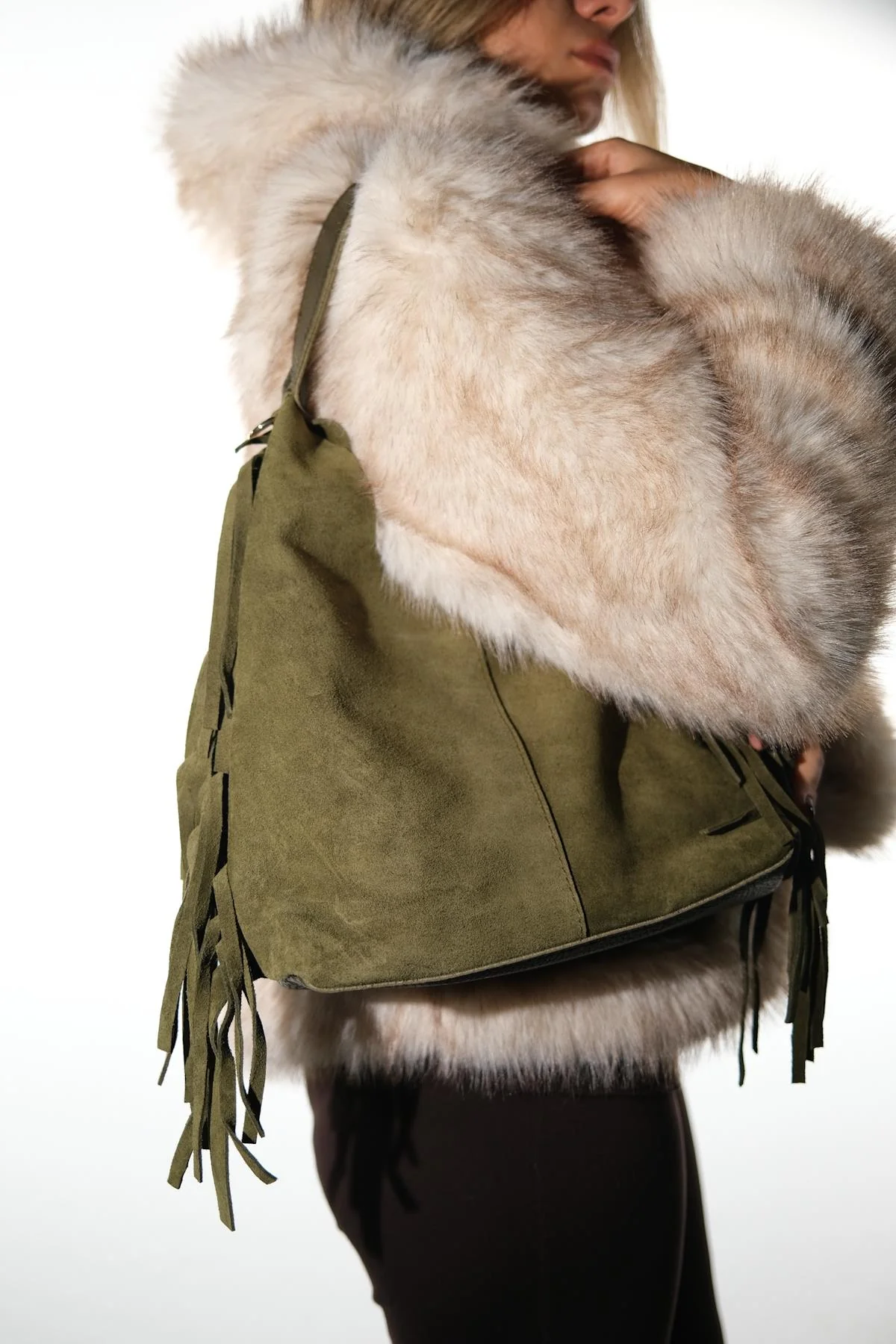 Vals - Green Genuine Leather Shoulder Bag (Women) - Image 5