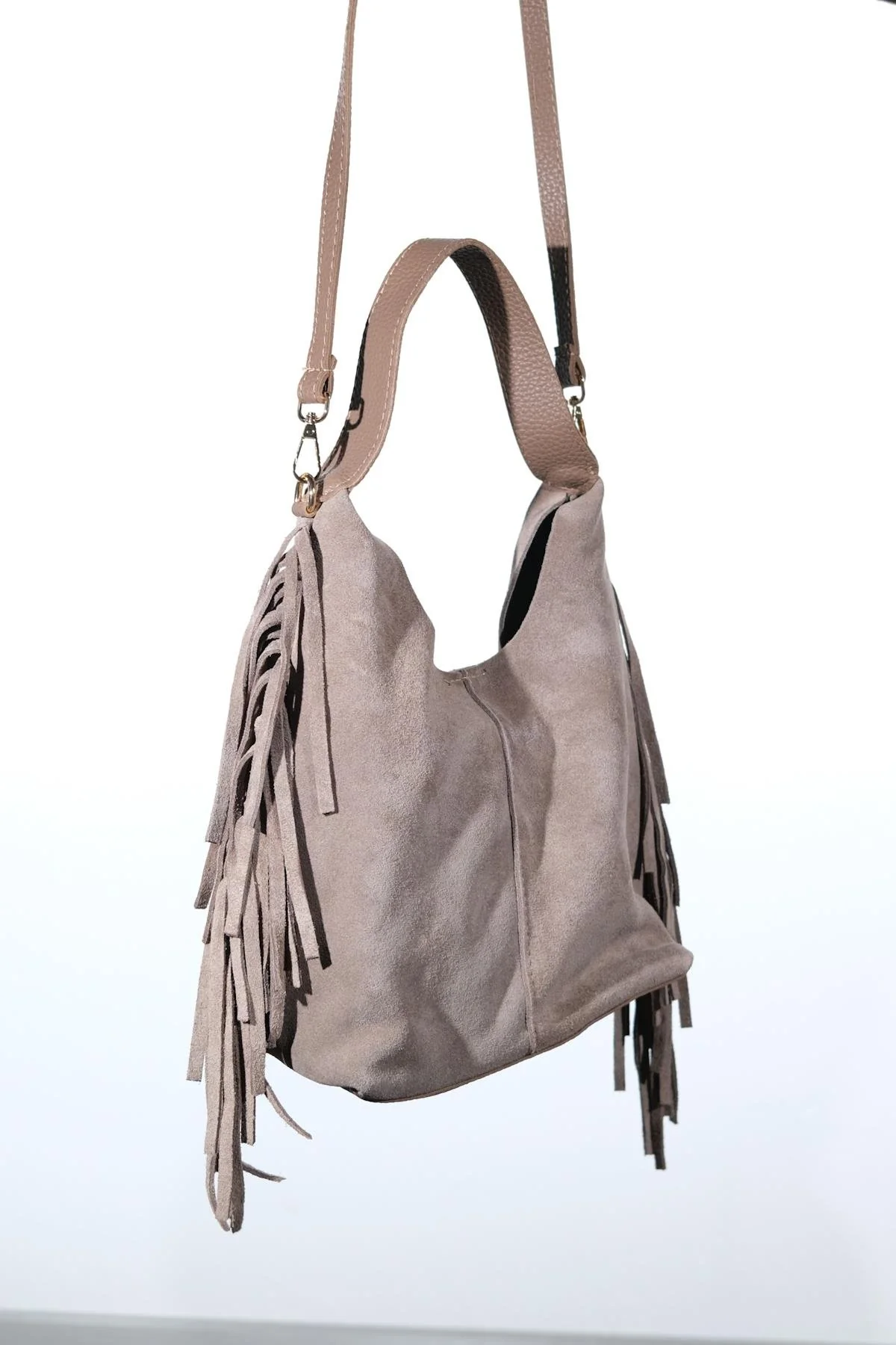 VALS - Taupe Genuine Leather Shoulder Bag (Women) - Image 4