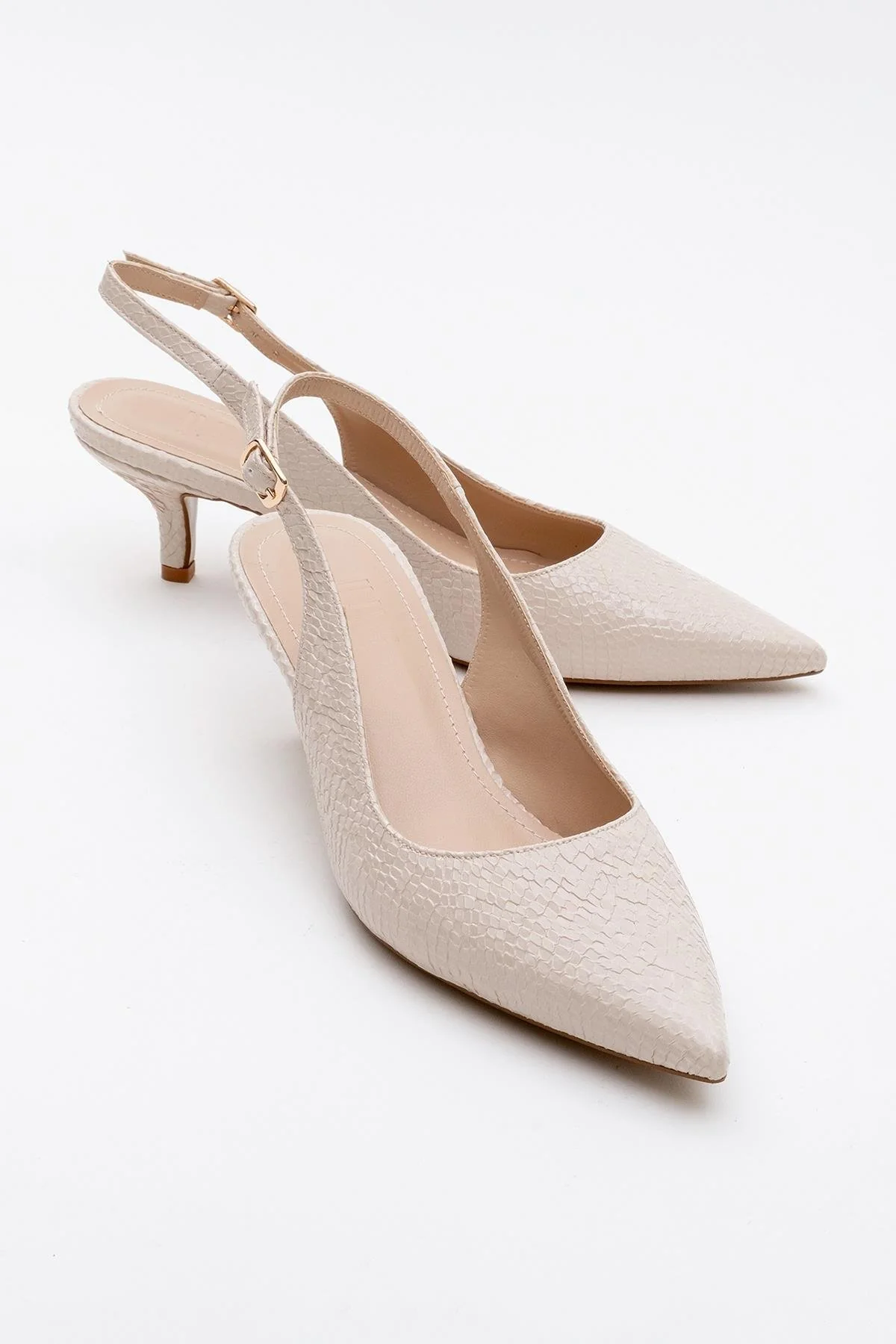 Value - Beige Patterned Heeled Shoe (Women)