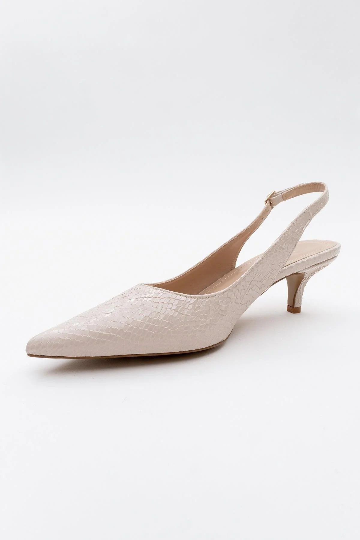 Value - Beige Patterned Heeled Shoe (Women) - Image 3