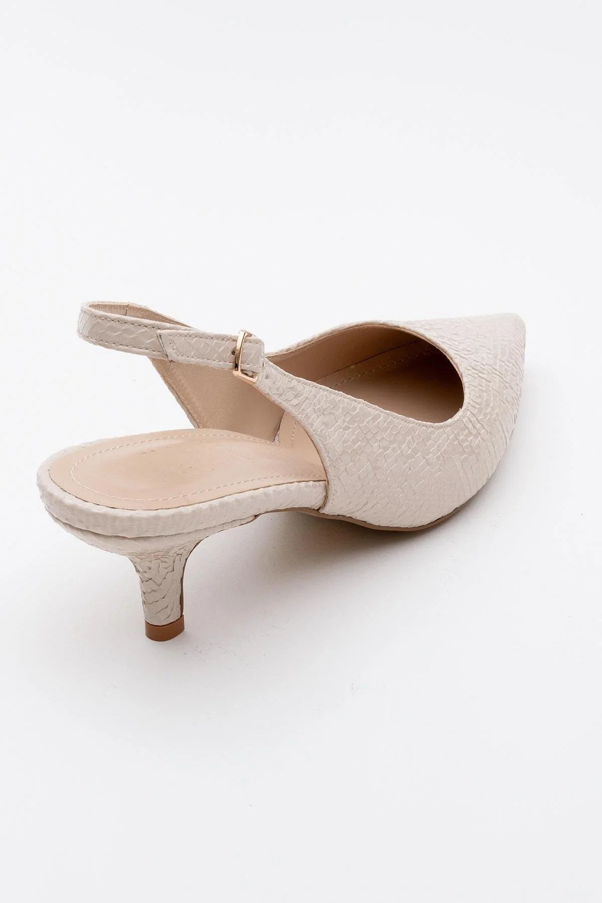 Value - Beige Patterned Heeled Shoe (Women) - Image 4