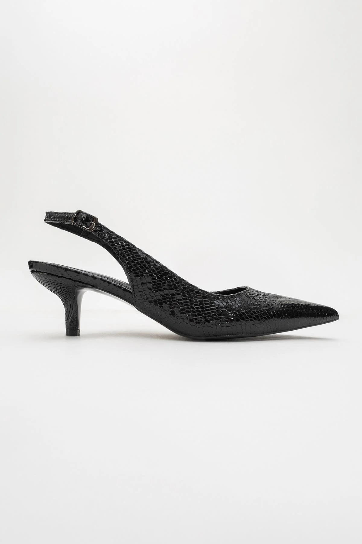 Value - Black Patterned Heeled Shoe (Women) - Image 5