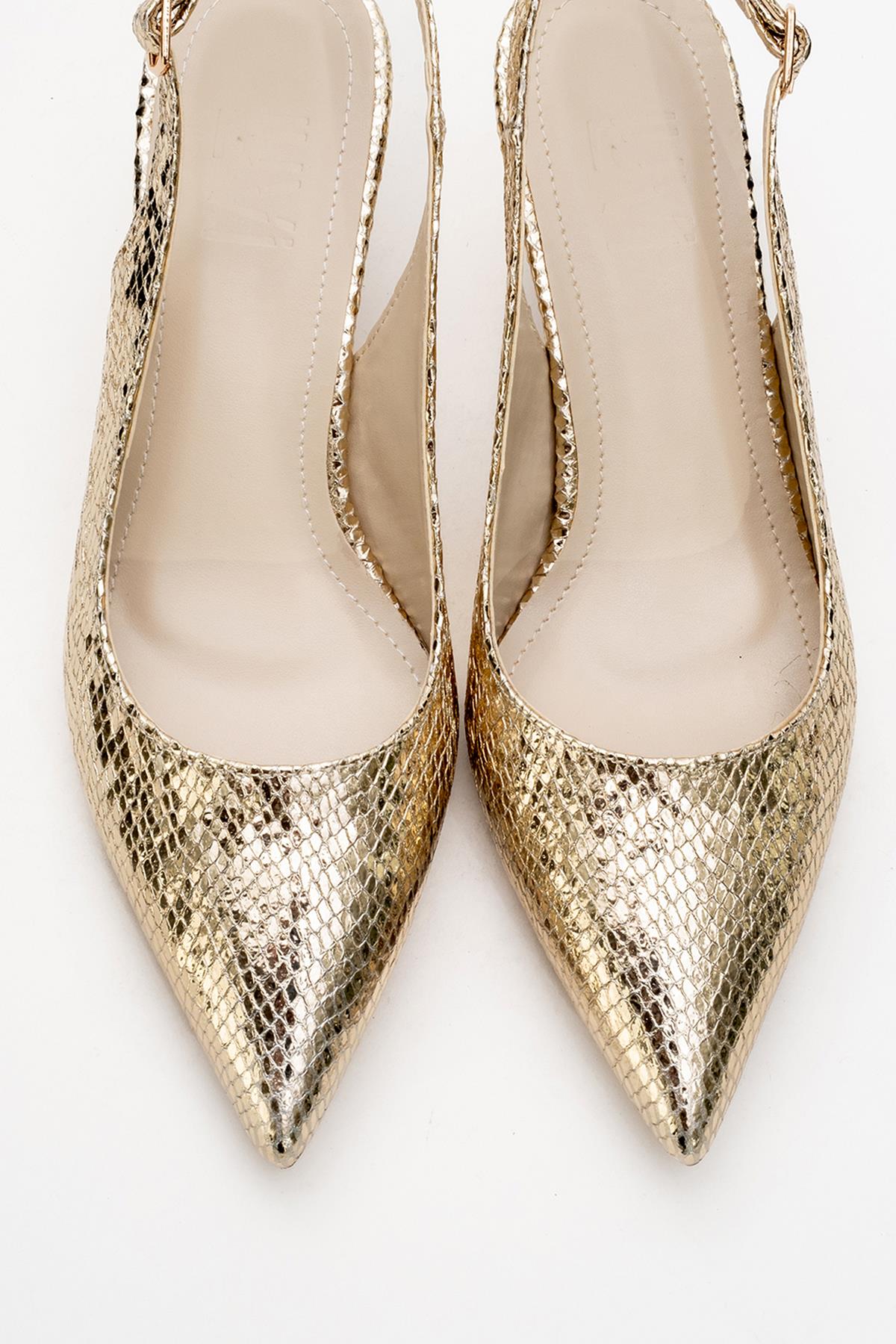 Value - Gold Patterned Heeled Shoe (Women) - Image 2