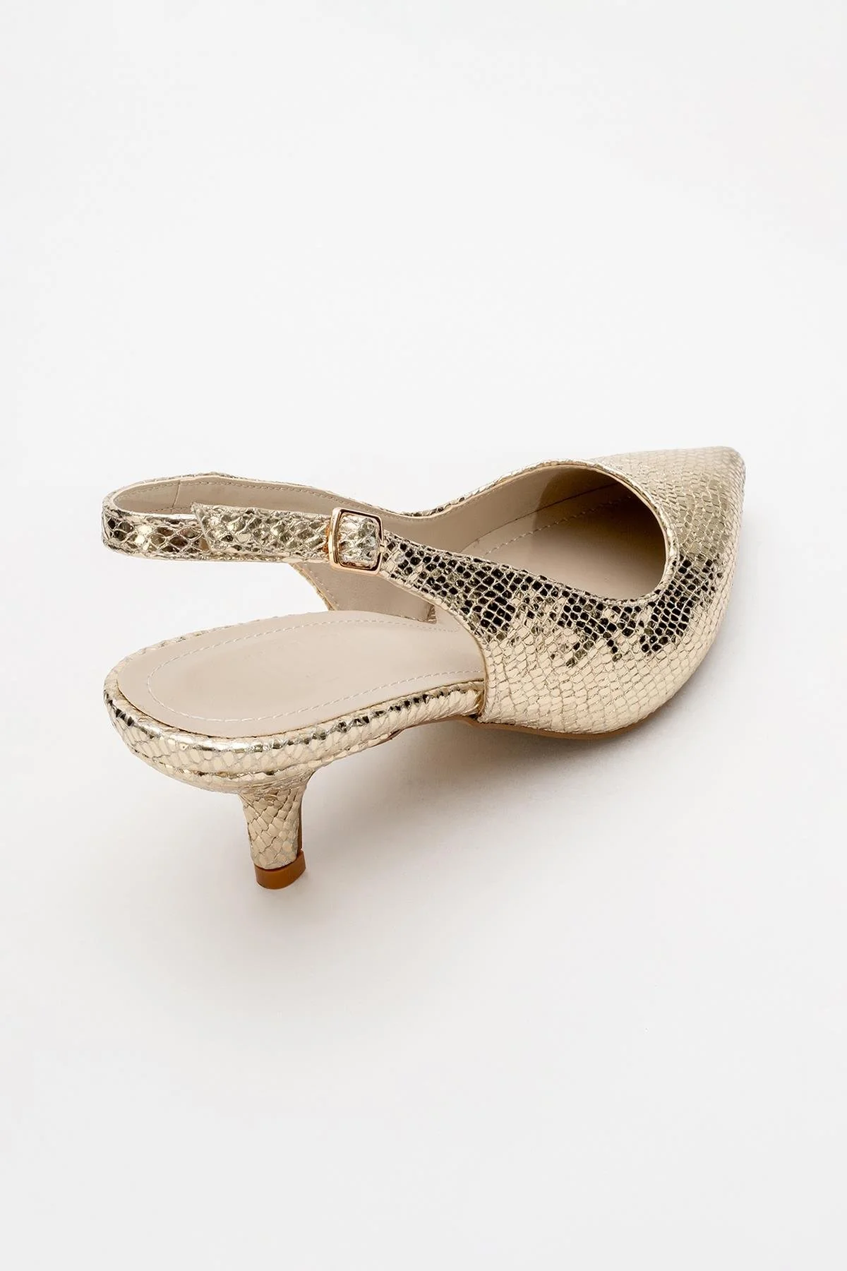 Value - Gold Patterned Heeled Shoe (Women) - Image 3