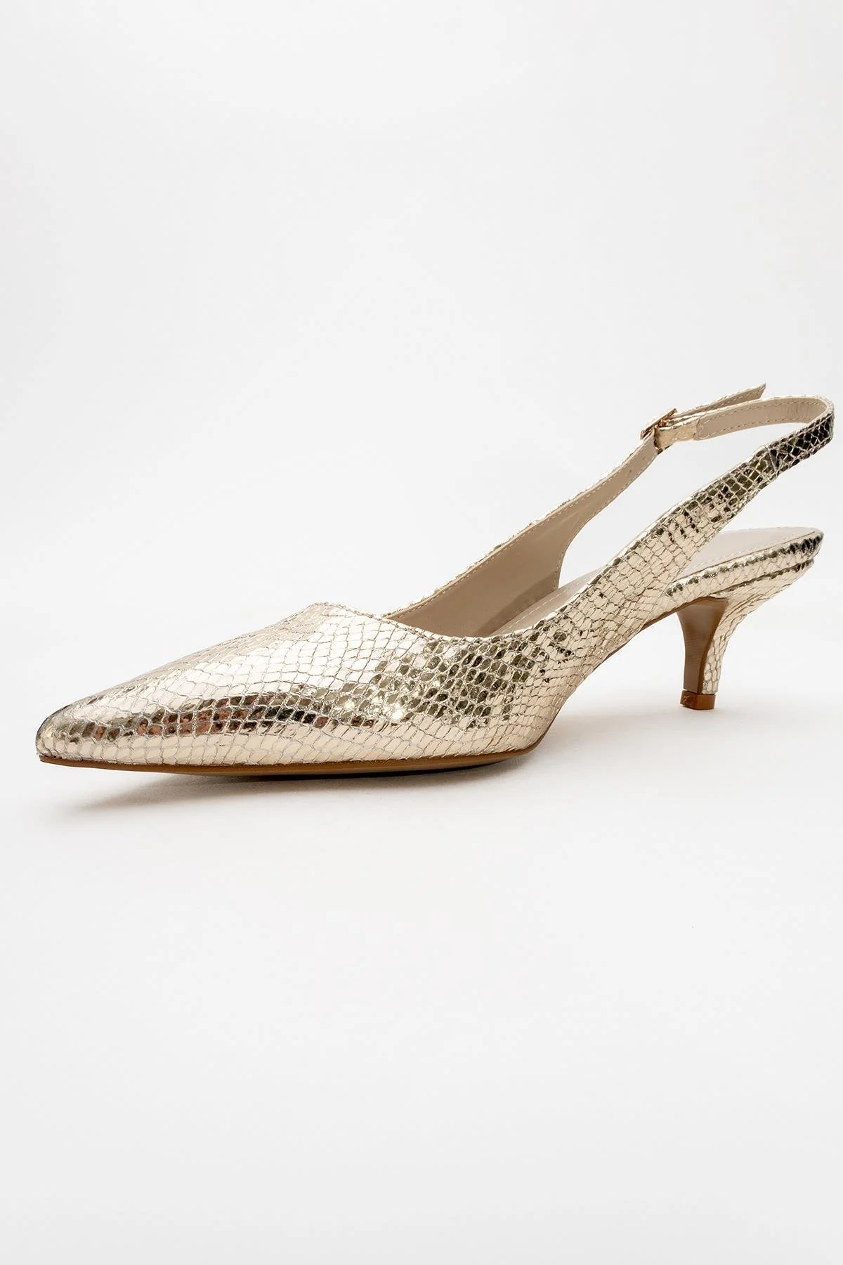 Value - Gold Patterned Heeled Shoe (Women) - Image 4