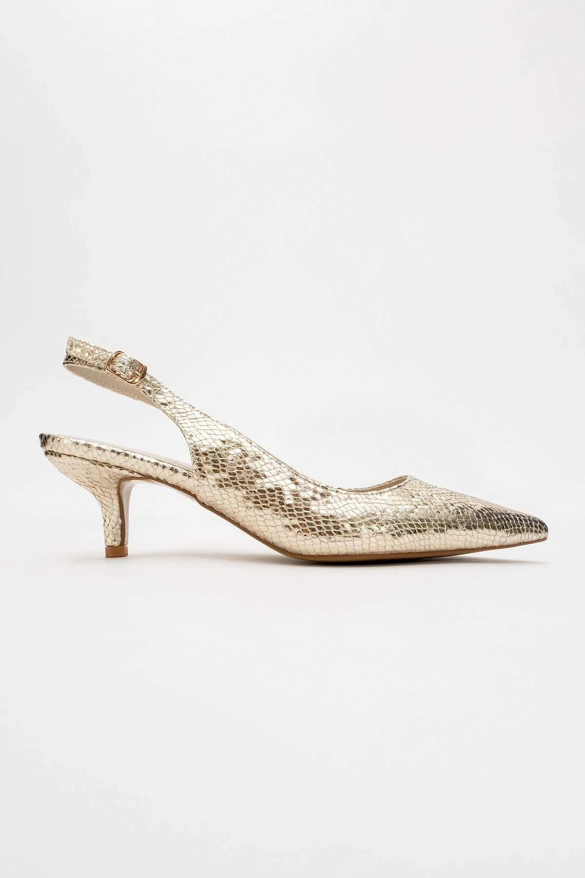 Value - Gold Patterned Heeled Shoe (Women) - Image 5