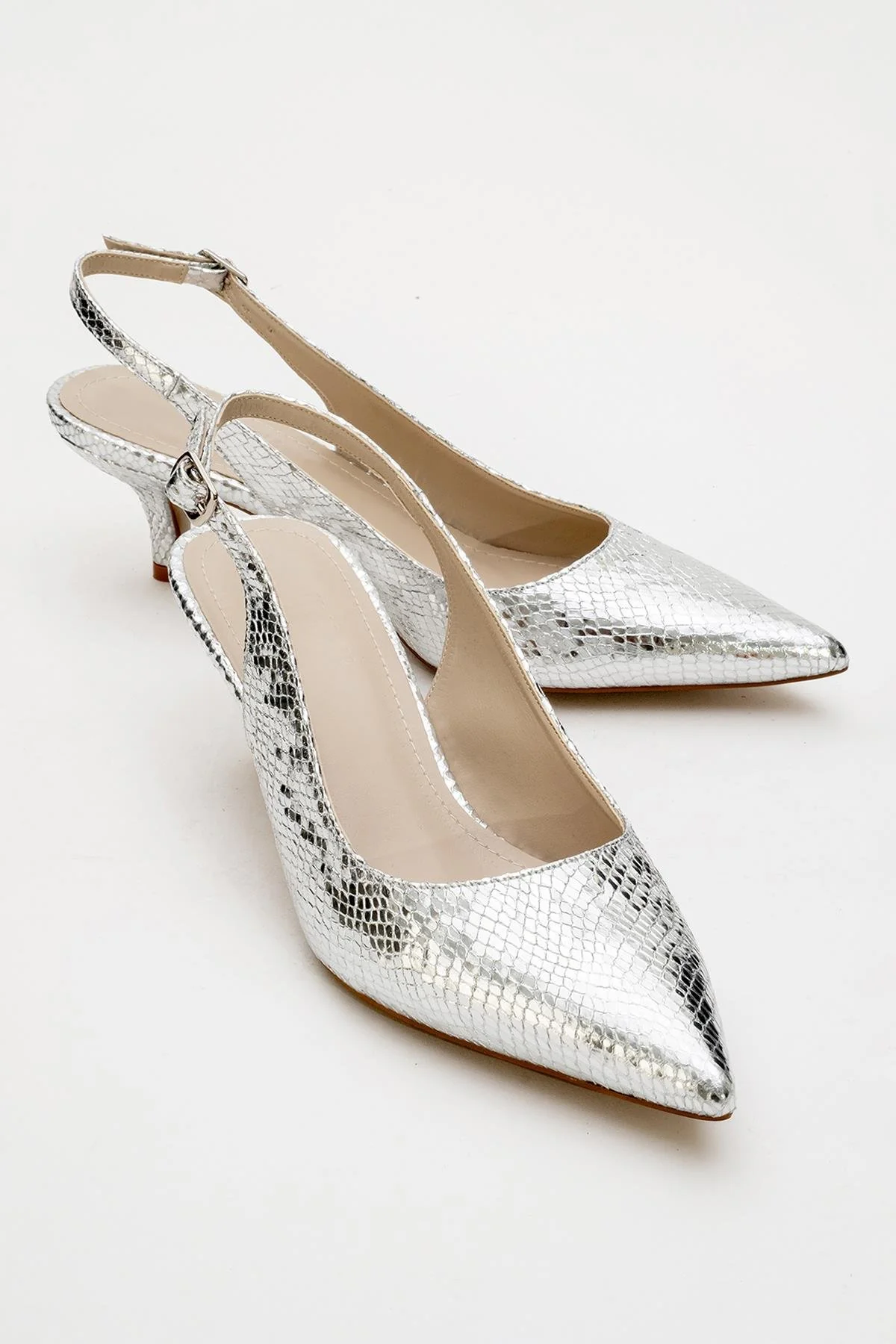Value - Silver Patterned Heeled Shoe (Women)