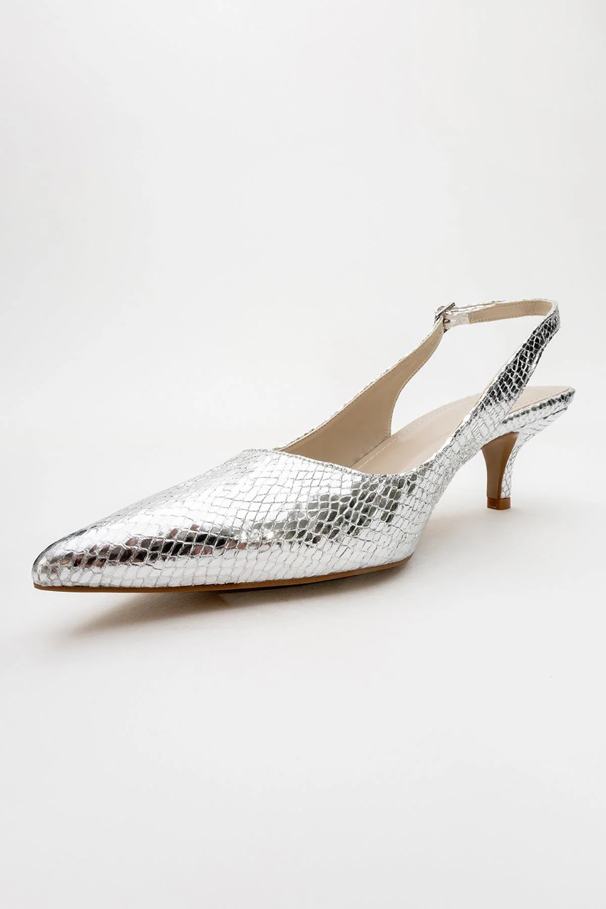 Value - Silver Patterned Heeled Shoe (Women) - Image 2