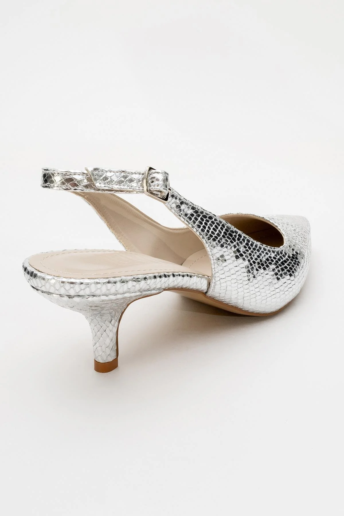 Value - Silver Patterned Heeled Shoe (Women) - Image 3