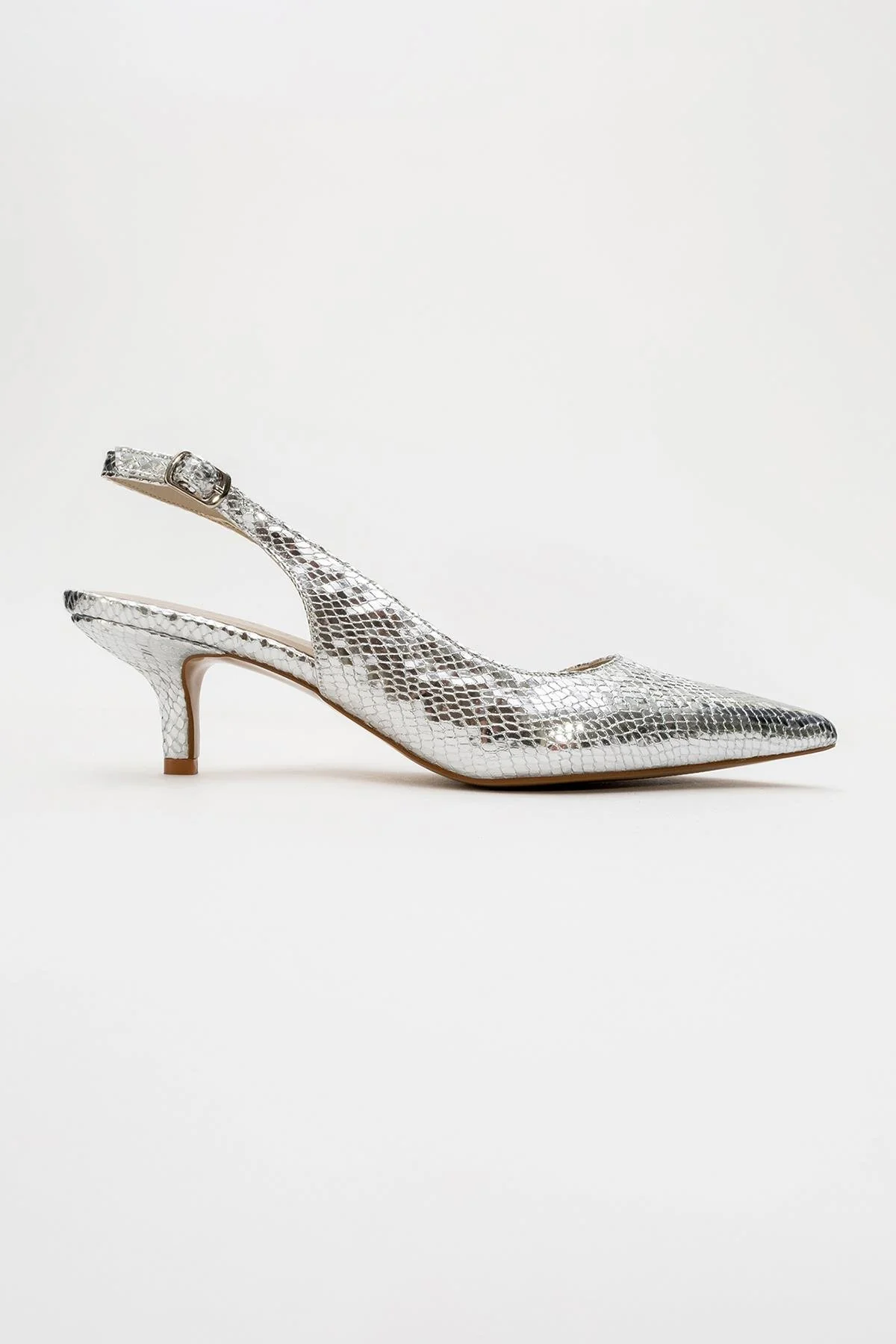 Value - Silver Patterned Heeled Shoe (Women) - Image 4