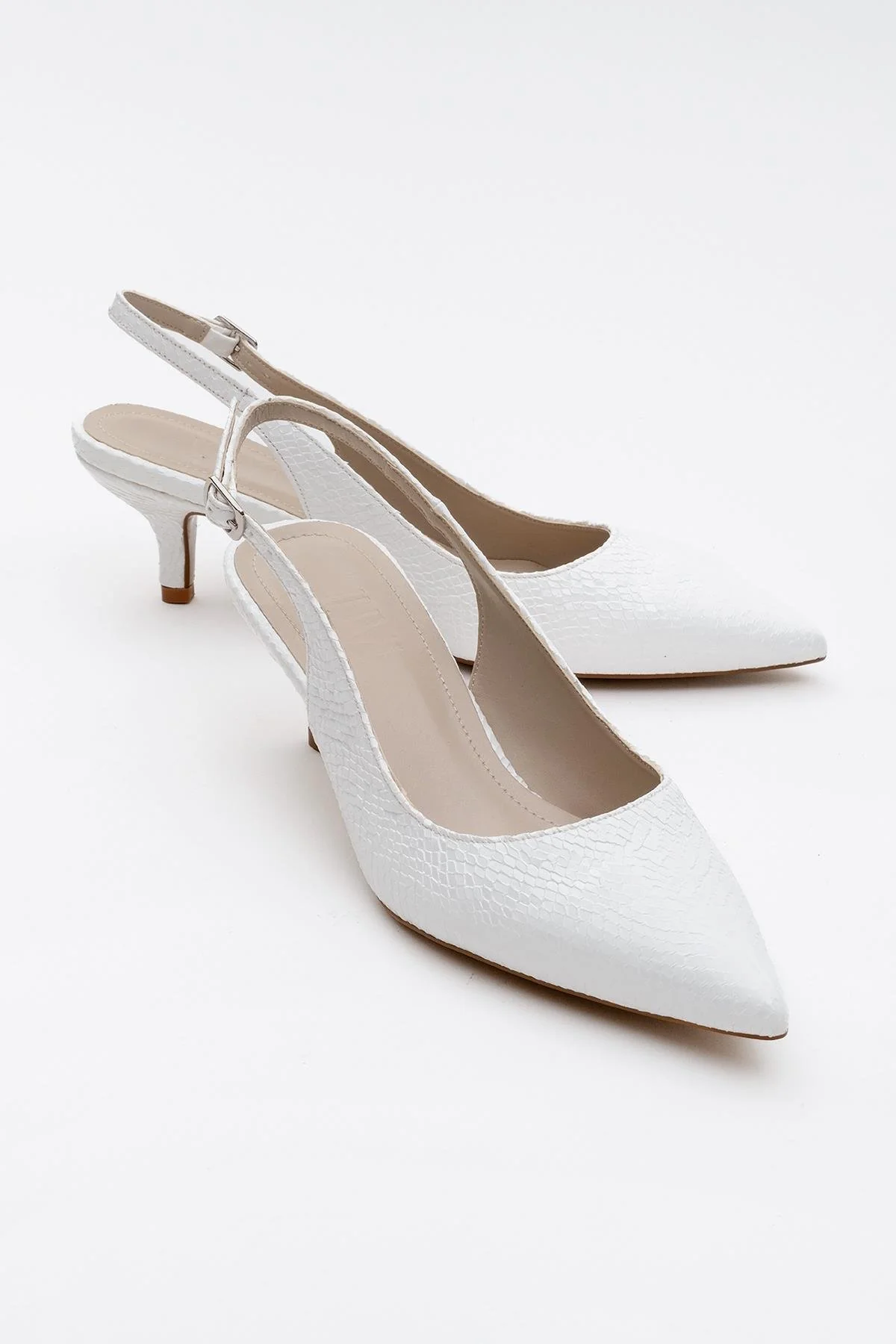 Value - White Patterned Heeled Shoe (Women)