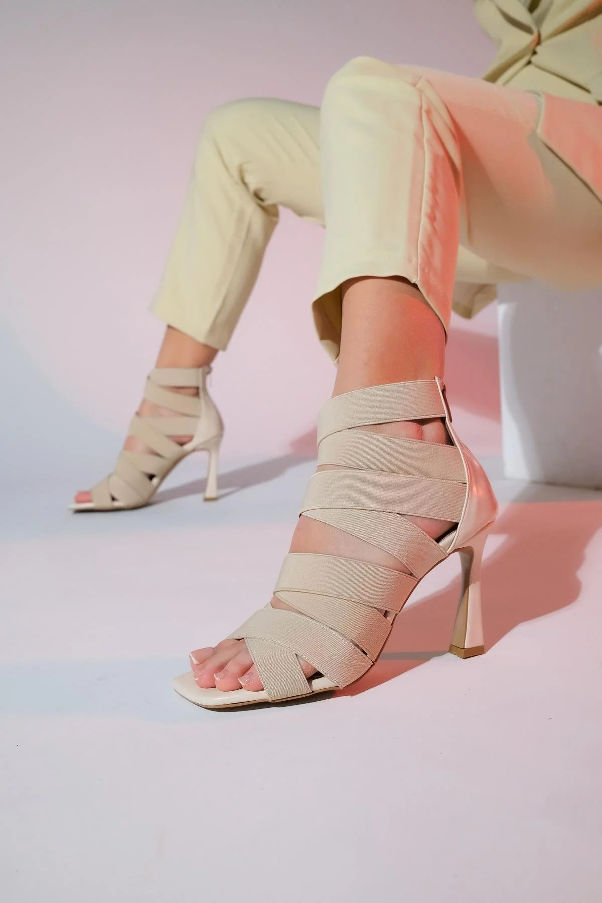 Vejle - Beige Open-Toe Stiletto (Women)