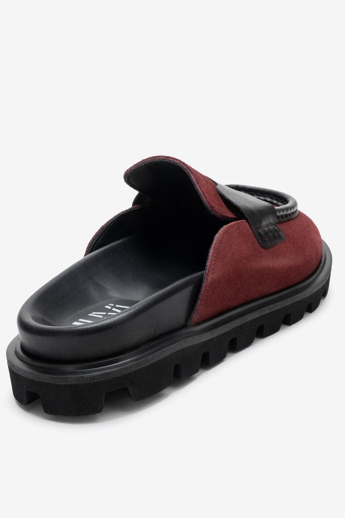 VELA - Burgundy Genuine Suede Leather Low Heel Mule (Women) - Image 5