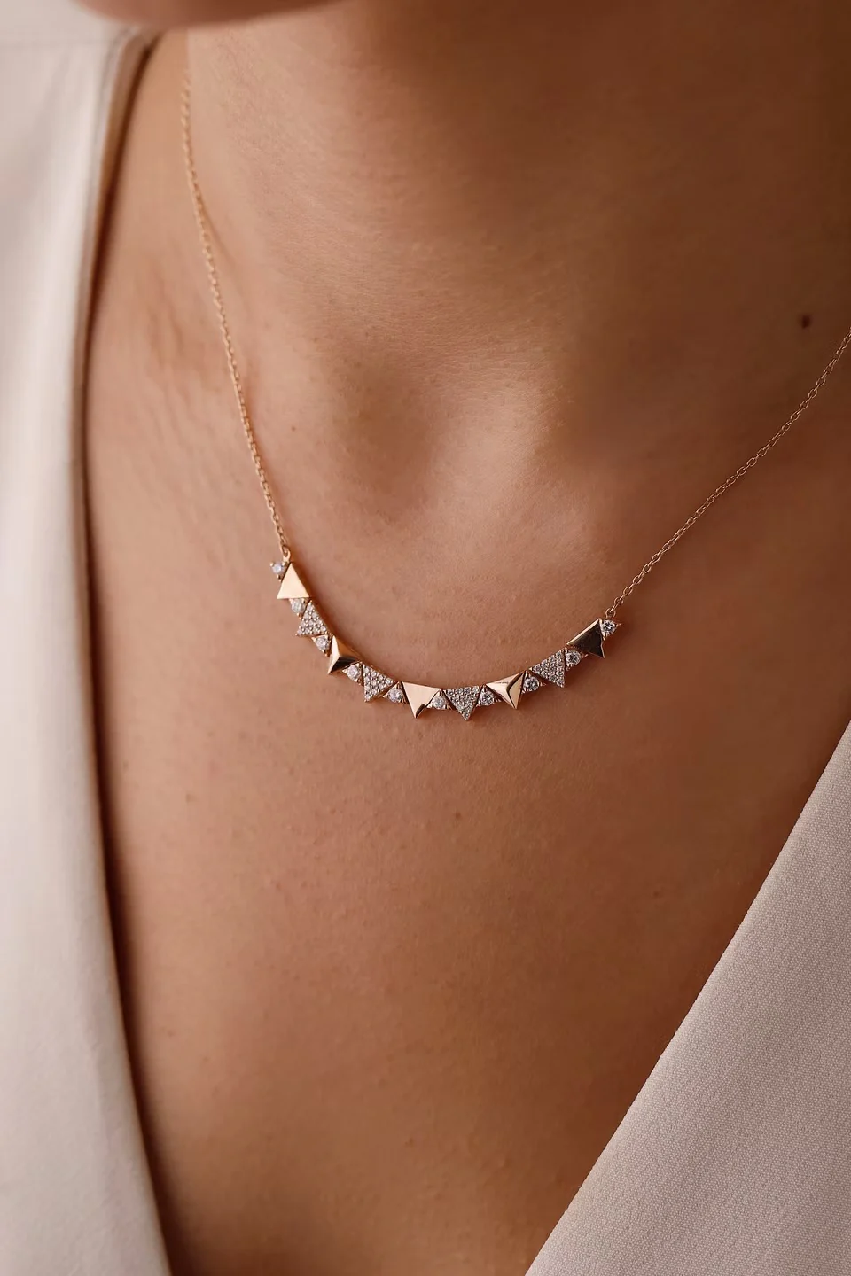 Velmira 14K Gold Round Cut Diamond Necklace – 0.60 Ct Natural Diamond - Image 2