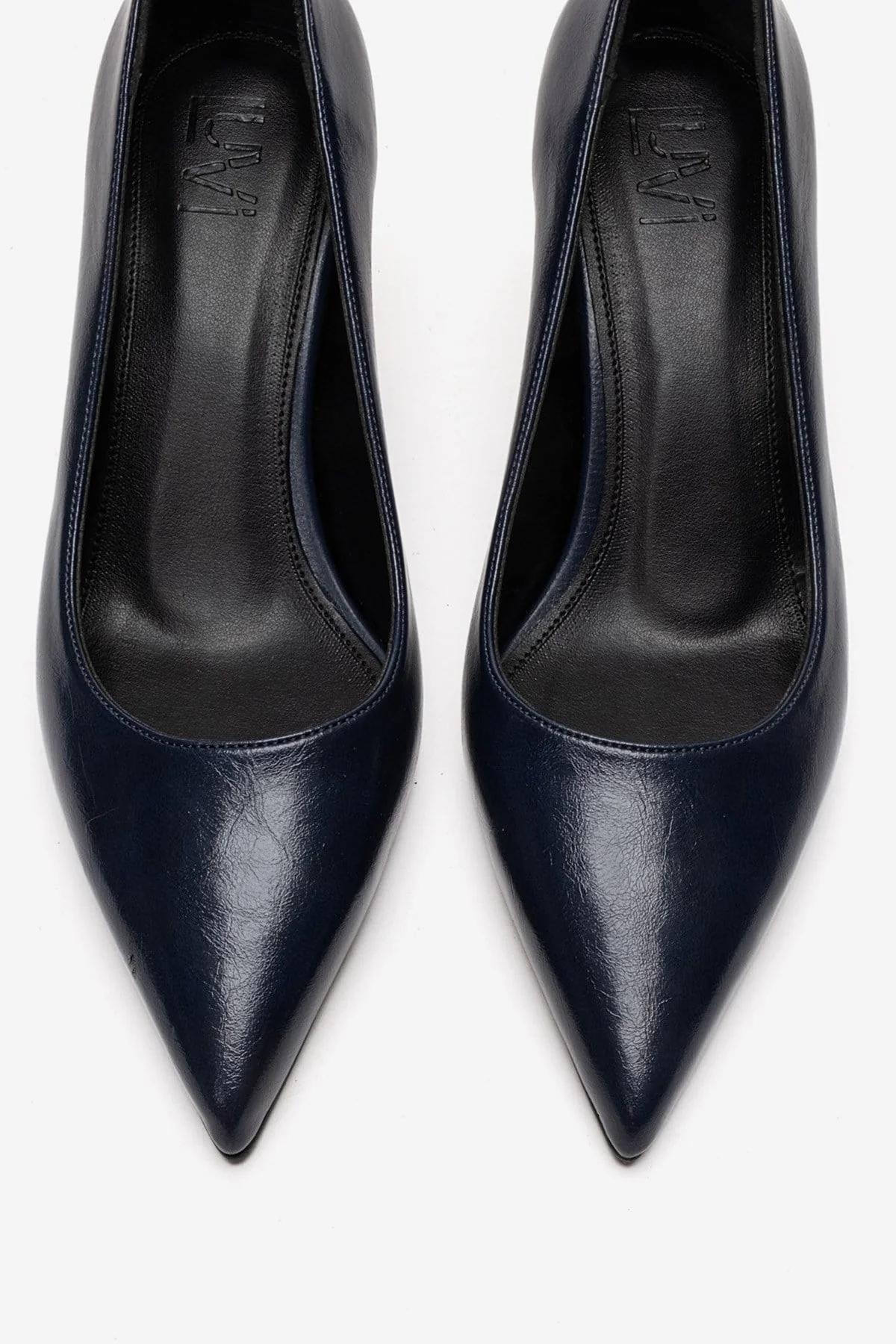 VELMIRA - Navy Genuine Leather Stiletto Pump (Women) - Image 2