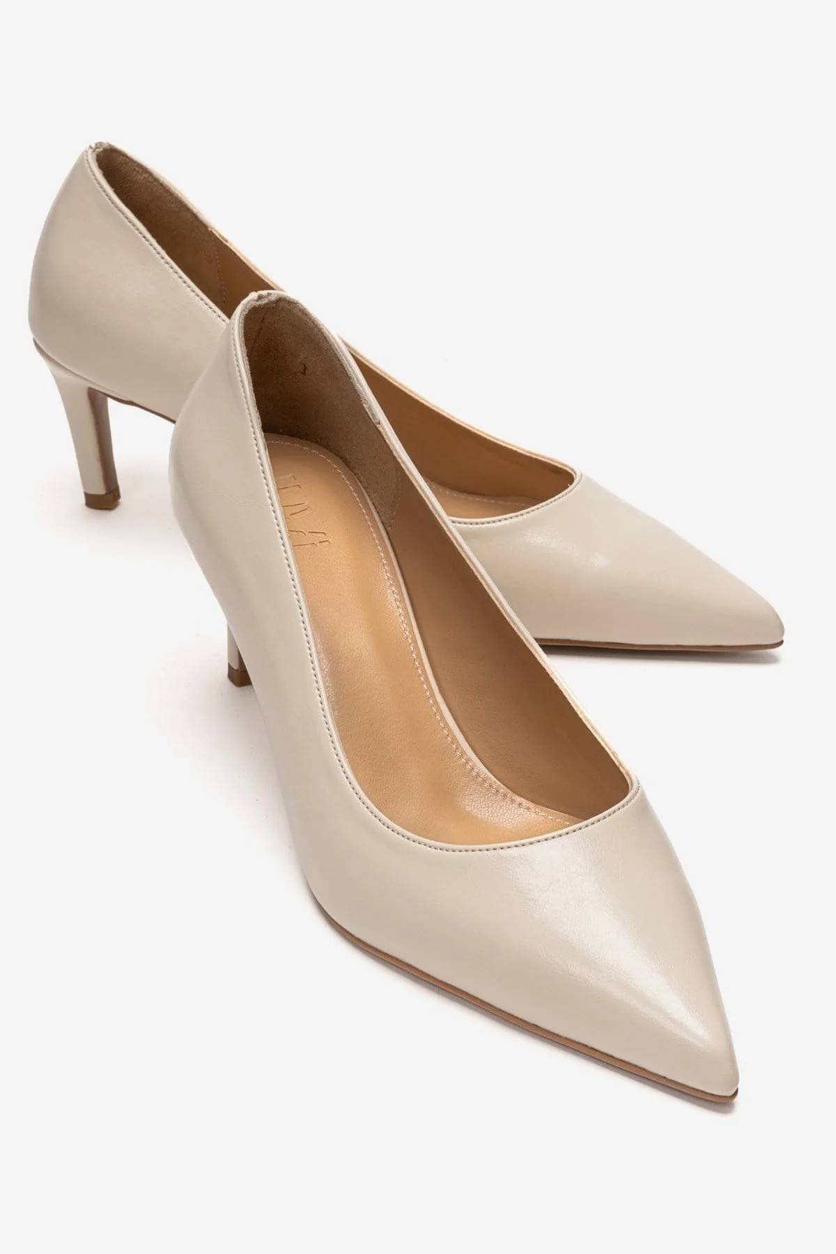 VELMIRA - Off-White Genuine Leather Stiletto Pump (Women)