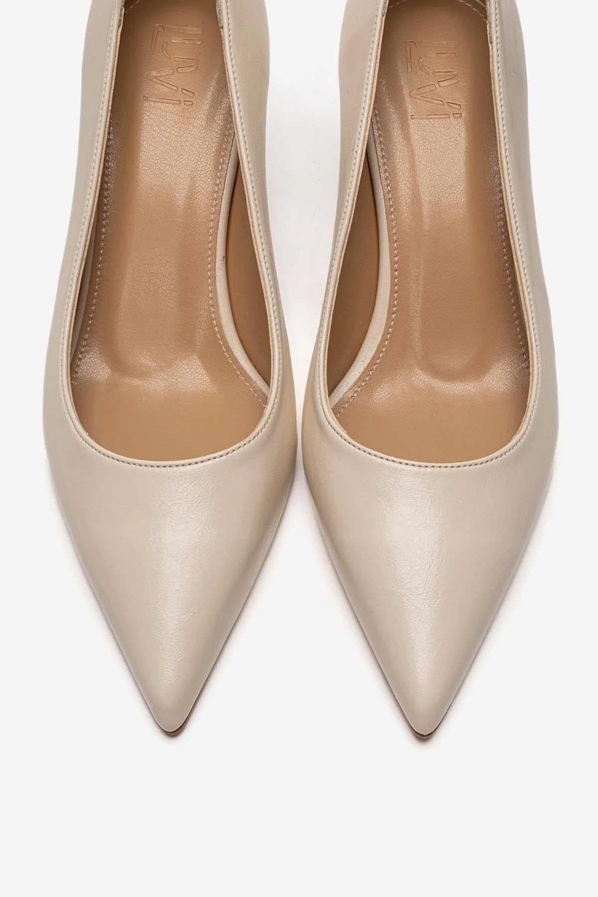 VELMIRA - Off-White Genuine Leather Stiletto Pump (Women) - Image 2