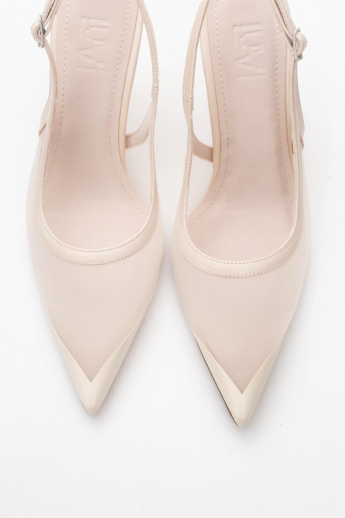 Venas - Beige Mesh High Heel Shoe (Women) - Image 2