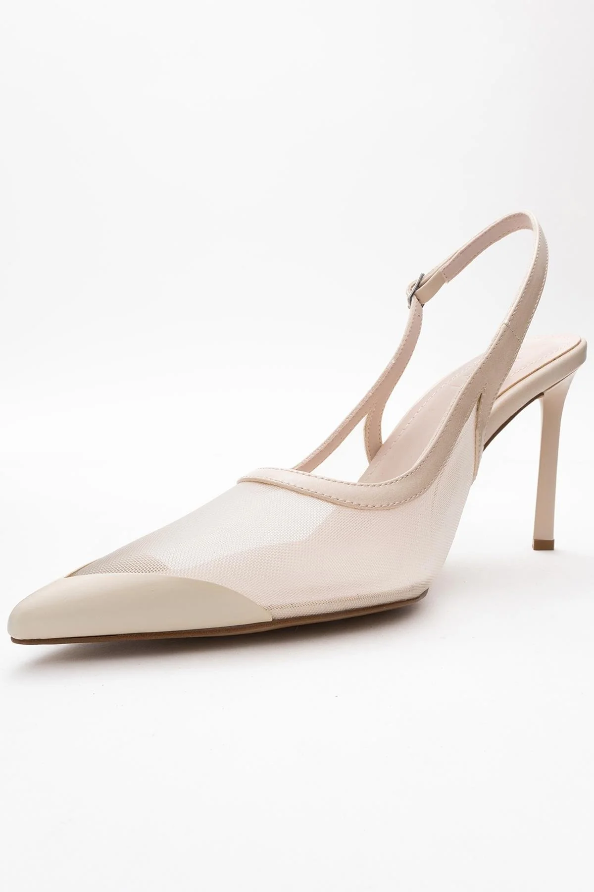 Venas - Beige Mesh High Heel Shoe (Women) - Image 4