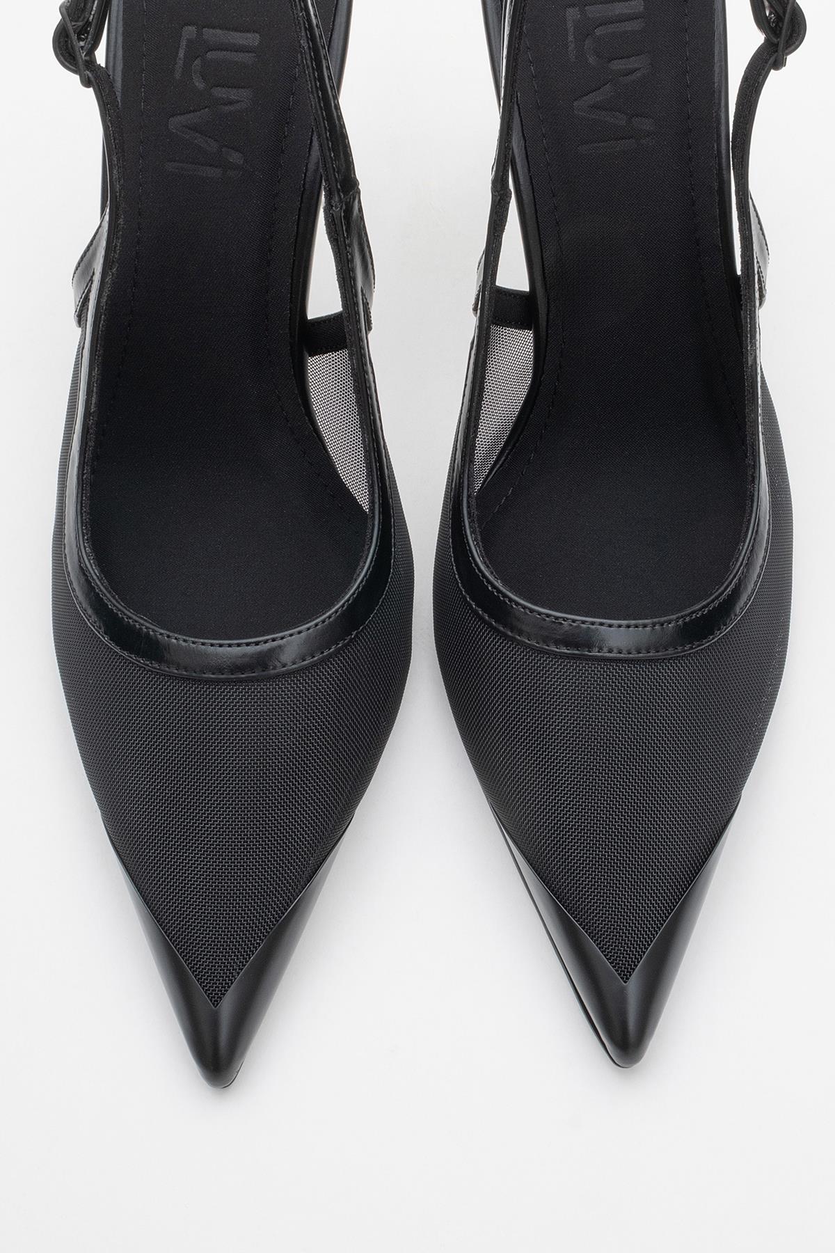 Venas - Black Mesh Slingback Stiletto (Women) - Image 2