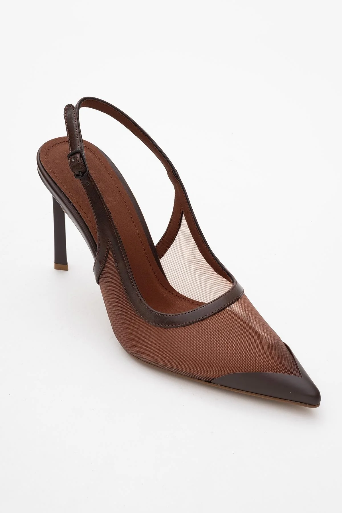 Venas - Brown Mesh Slingback High Heel (Women) - Image 3