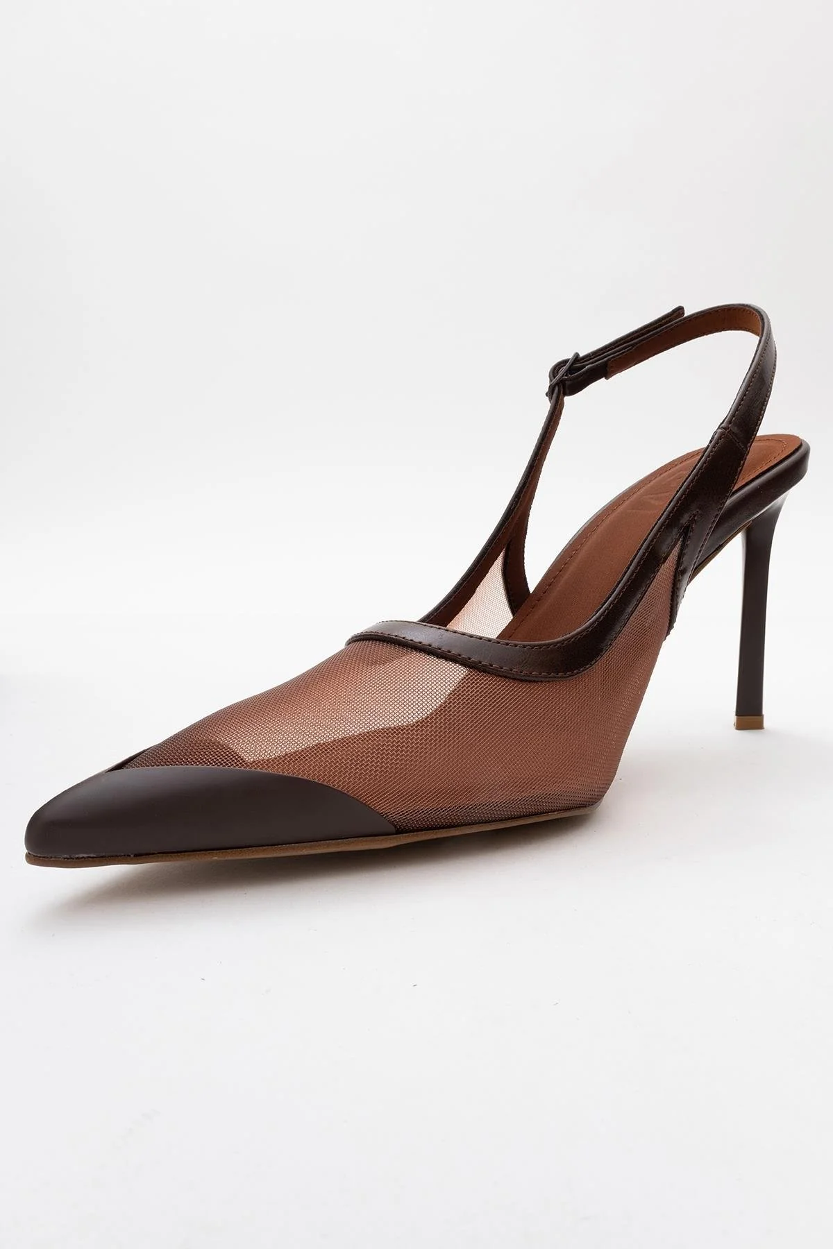 Venas - Brown Mesh Slingback High Heel (Women) - Image 4