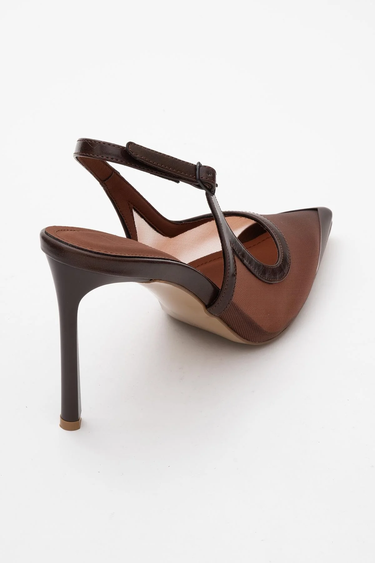 Venas - Brown Mesh Slingback High Heel (Women) - Image 5