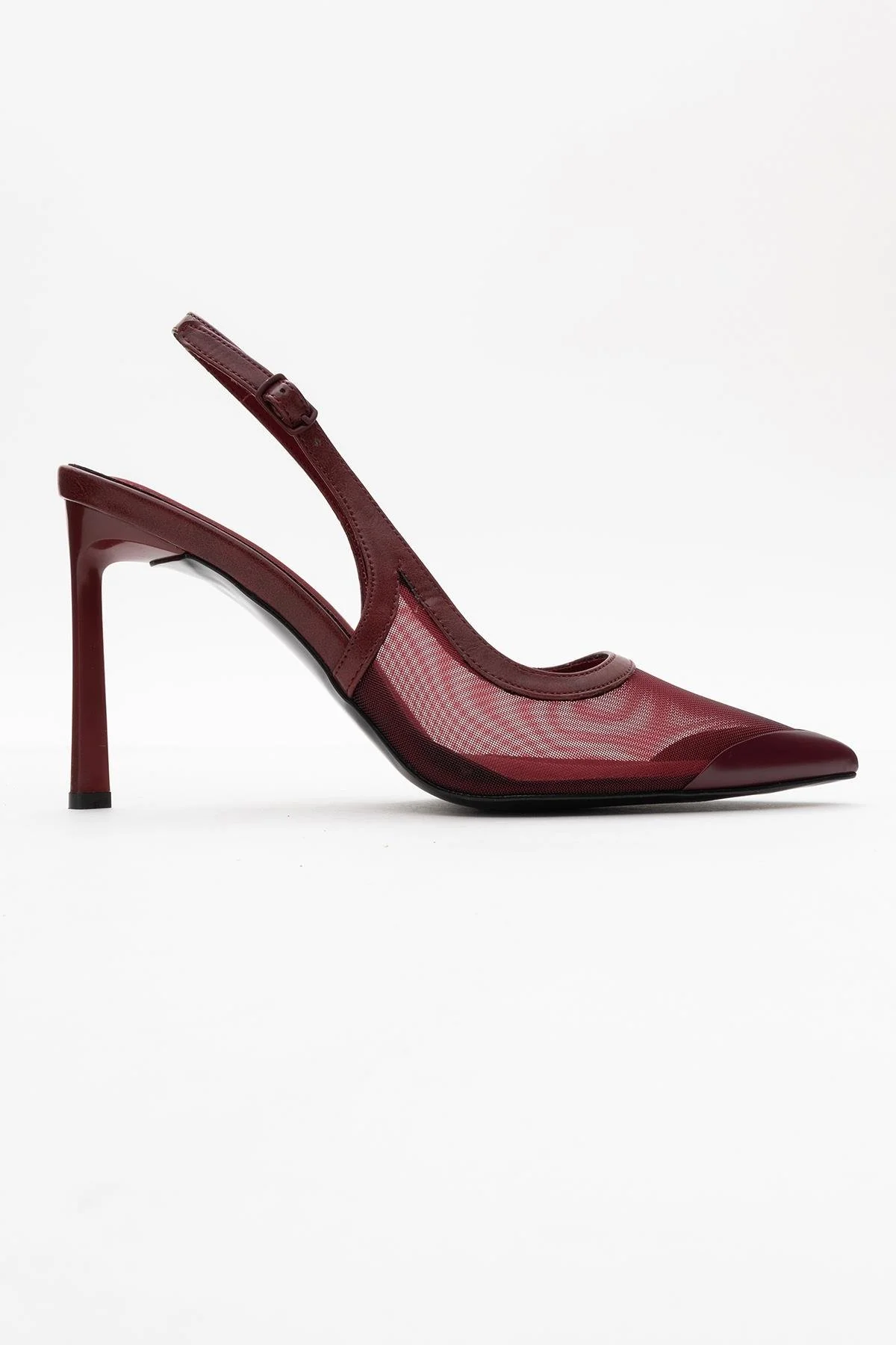 Venas - Burgundy Mesh High Heel Shoe (Women) - Image 6