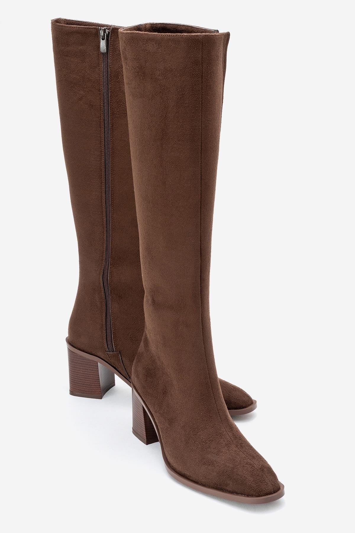 Venia - Brown Block Heel Boot (Women)